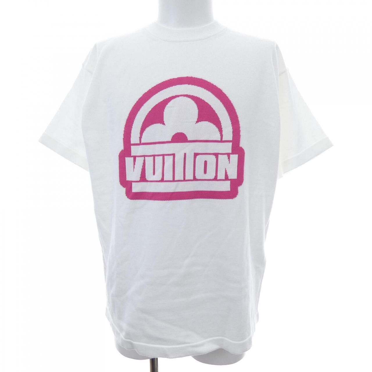 Louis Vuitton Louis Vuitton Louis Vuitton Cotton Short Sleeve Crew Neck Knit Textile Tops HPN30WHA0 DUTY FREE for USA Size ONE SIZE - 1 Thumbnail