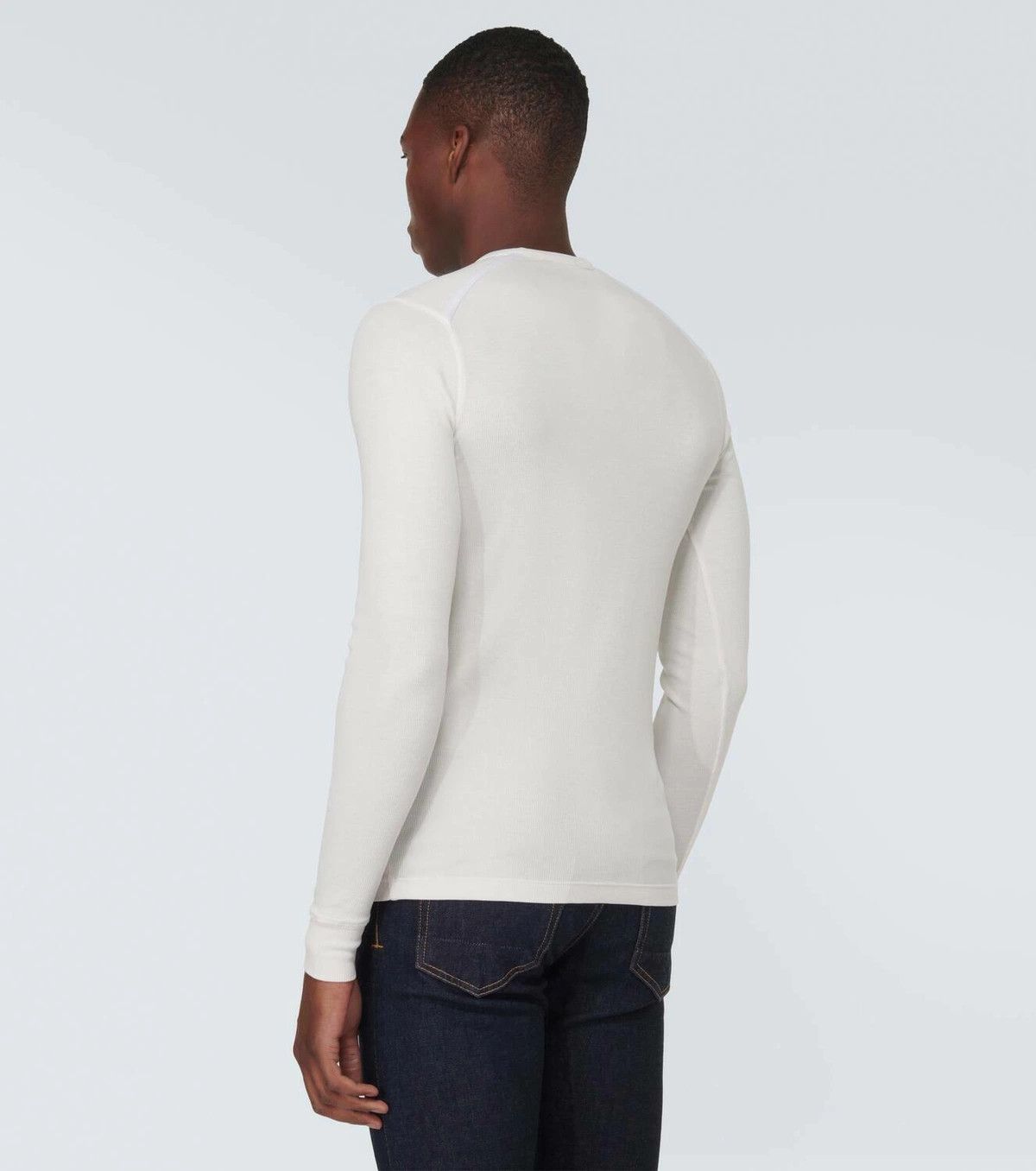 Tom Ford o1w1db10525 JHL005 Long Sleeve T-Shirt in White Size US XL / EU 56 / 4 - 2 Thumbnail
