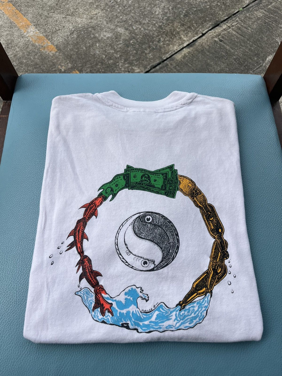 Vintage Vintage Yin Yang Marilee 1991’s Artwork Pocket Tshirt Size US L / EU 52-54 / 3 - 1 Thumbnail