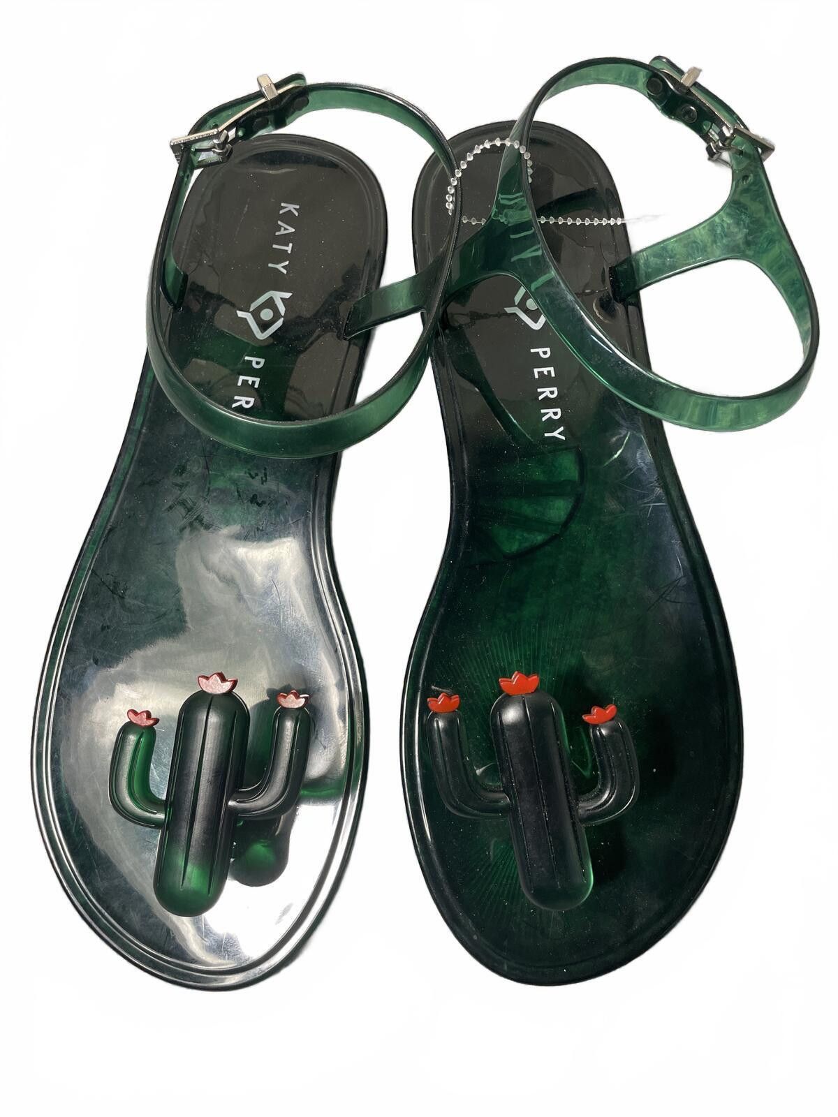 Other Katy Perry Green Cactus Jelly Sandals Womens Size 8 Boho EUC Size US 8 / IT 38 - 1 Thumbnail