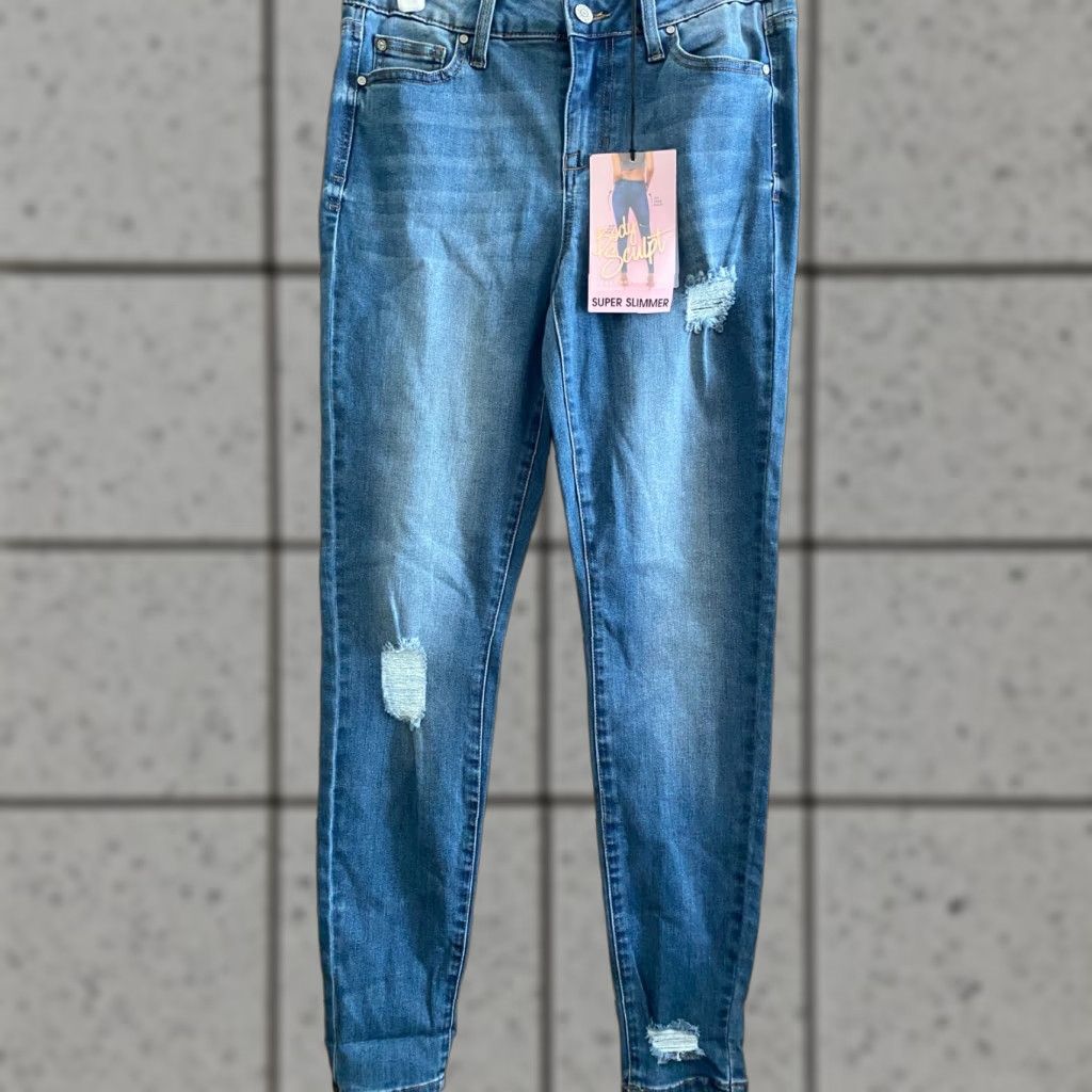 Vintage Celebrity Pink Mid-Rise Skinny Jeans / Size 7/28 / Body Sculp / Jeans / Women / Blue / Regular / 30in. Inseam Size 28" / US 6 / IT 42 - 1 Thumbnail