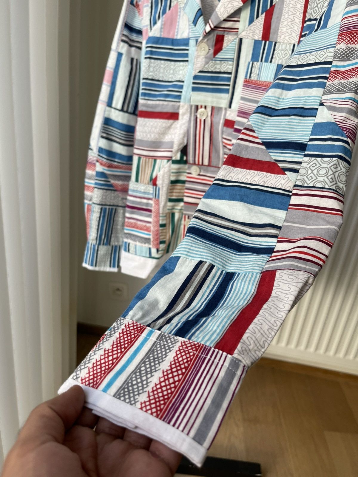 Bode Bode Patchwork Oxford Long Sleeves Shirt Size US S / EU 44-46 / 1 - 7 Thumbnail