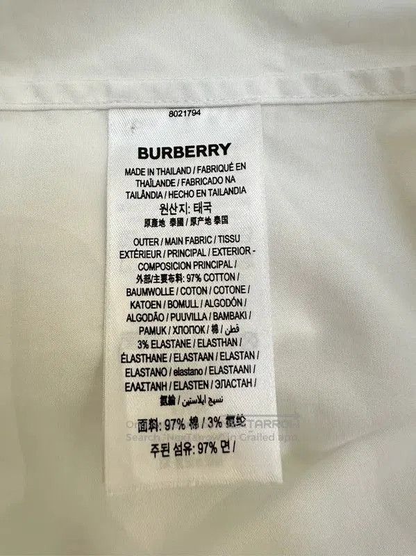 Burberry Burberry White Cotton Logo Long Sleeve Shirt. Size US XL / EU 56 / 4 - 4 Thumbnail