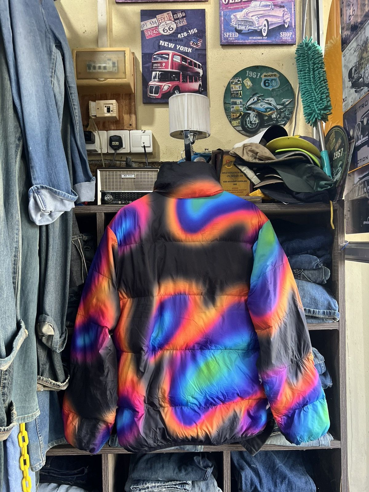 Converse 🔥Rare Distressed Converse Multicolor Puffer Jacket Size US L / EU 52-54 / 3 - 2 Thumbnail