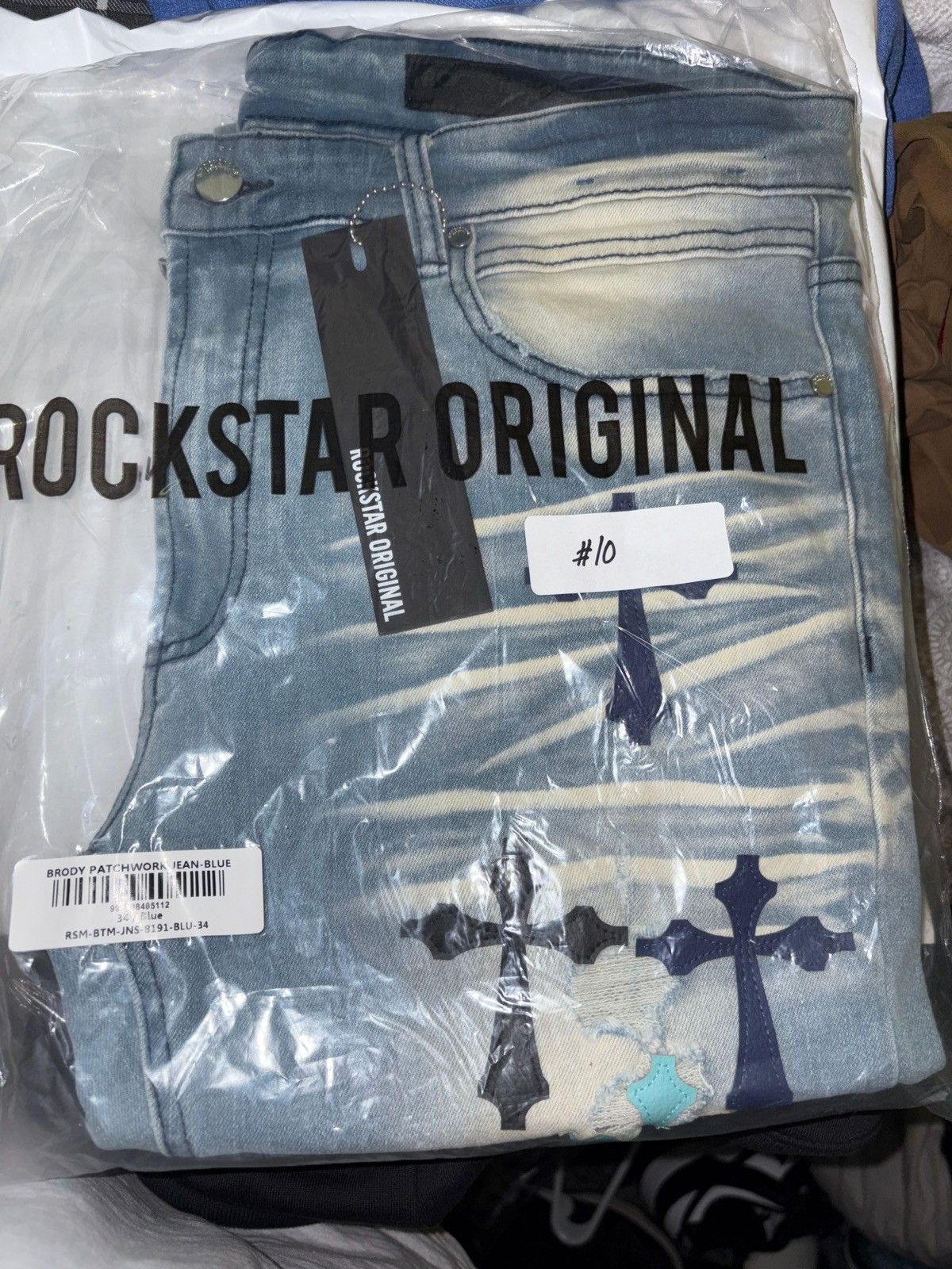 Rockstar Games BRAND NEW Rockstar Original Jeans w/ Blue Crosses SIZE 34 Size US 34 / EU 50 - 7 Thumbnail