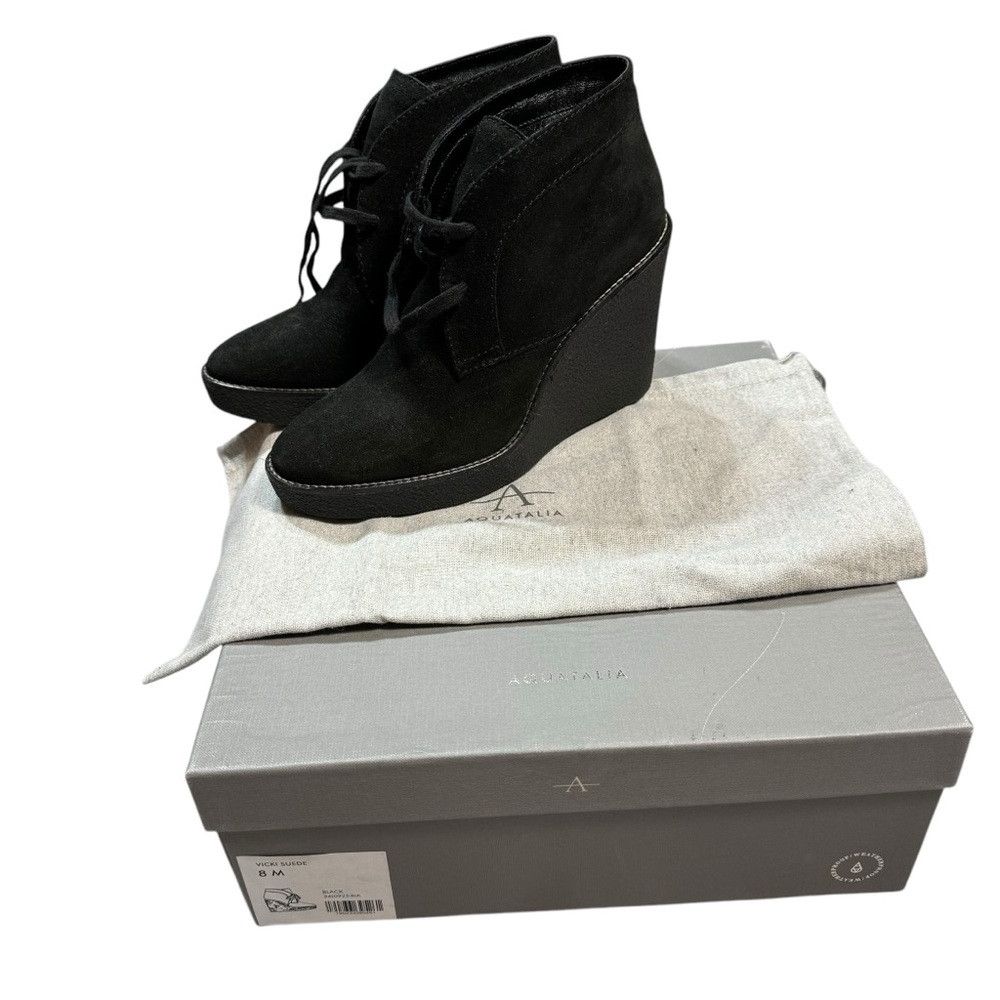 Aquatalia NWT New Aquatalia Vicki Suede Ankle Black Boots Made In Ita Size US 8 / IT 38 - 4 Thumbnail
