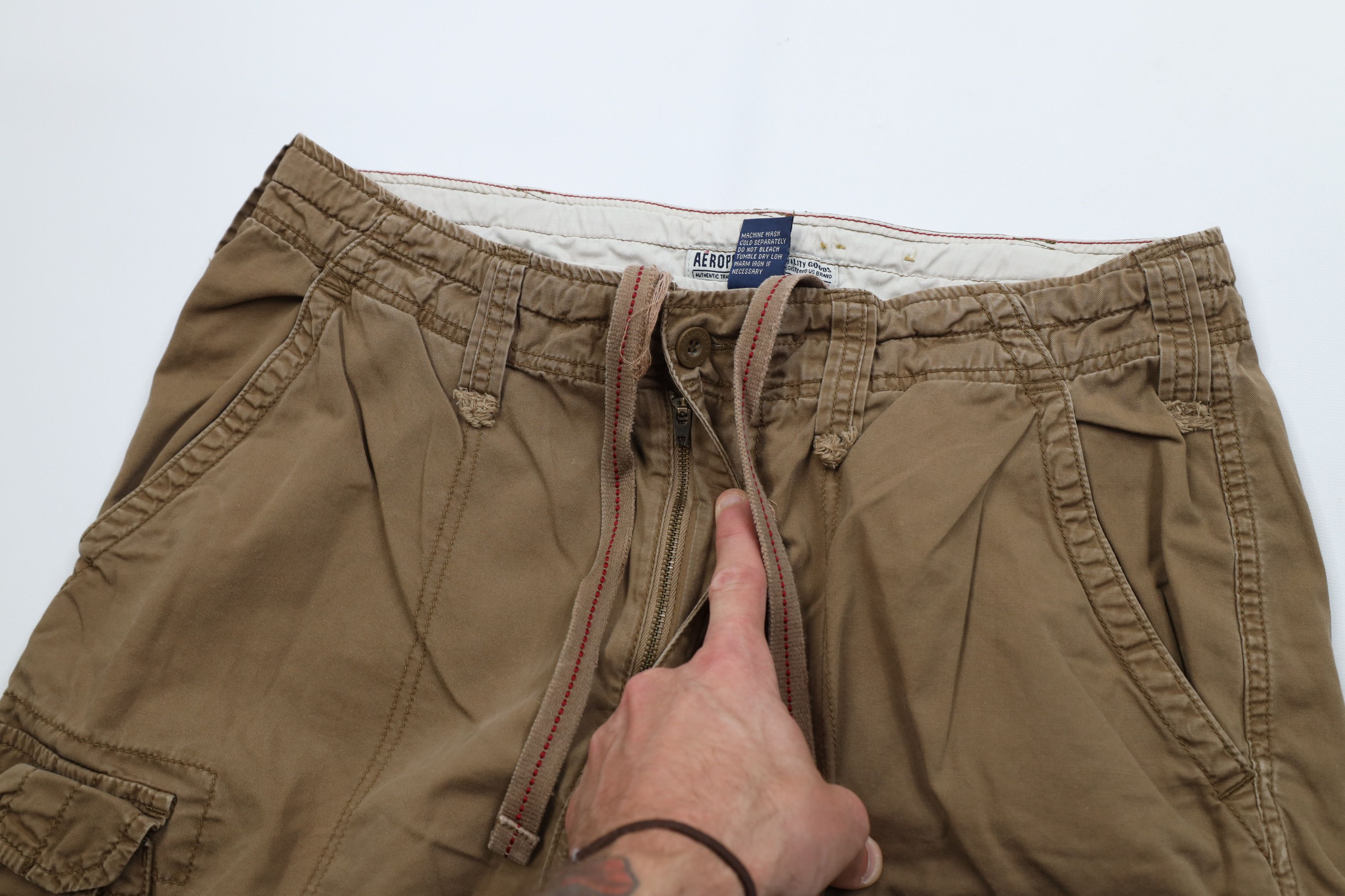 Aeropostale Vintage 90s Y2K Aeropostale Wide Leg Cargo Pants Brown Size US 32 / EU 48 - 8 Thumbnail