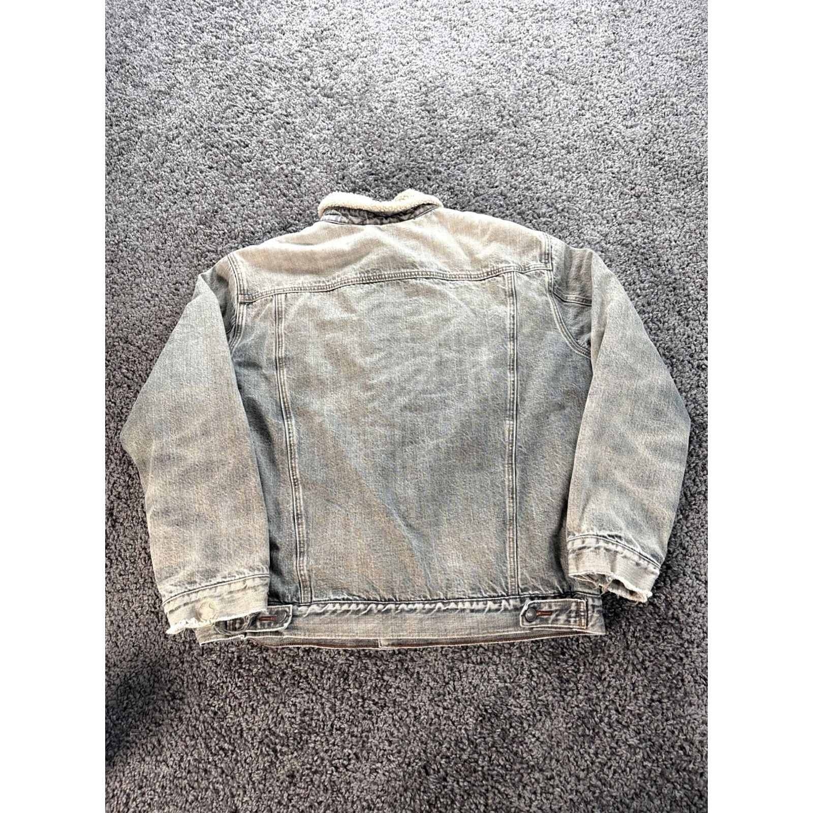 Gap VINTAGE Gap Denim Trucker Jacket Mens XL Gray Sherpa Lined Retro Workwear Jacket Size US XL / EU 56 / 4 - 5 Thumbnail
