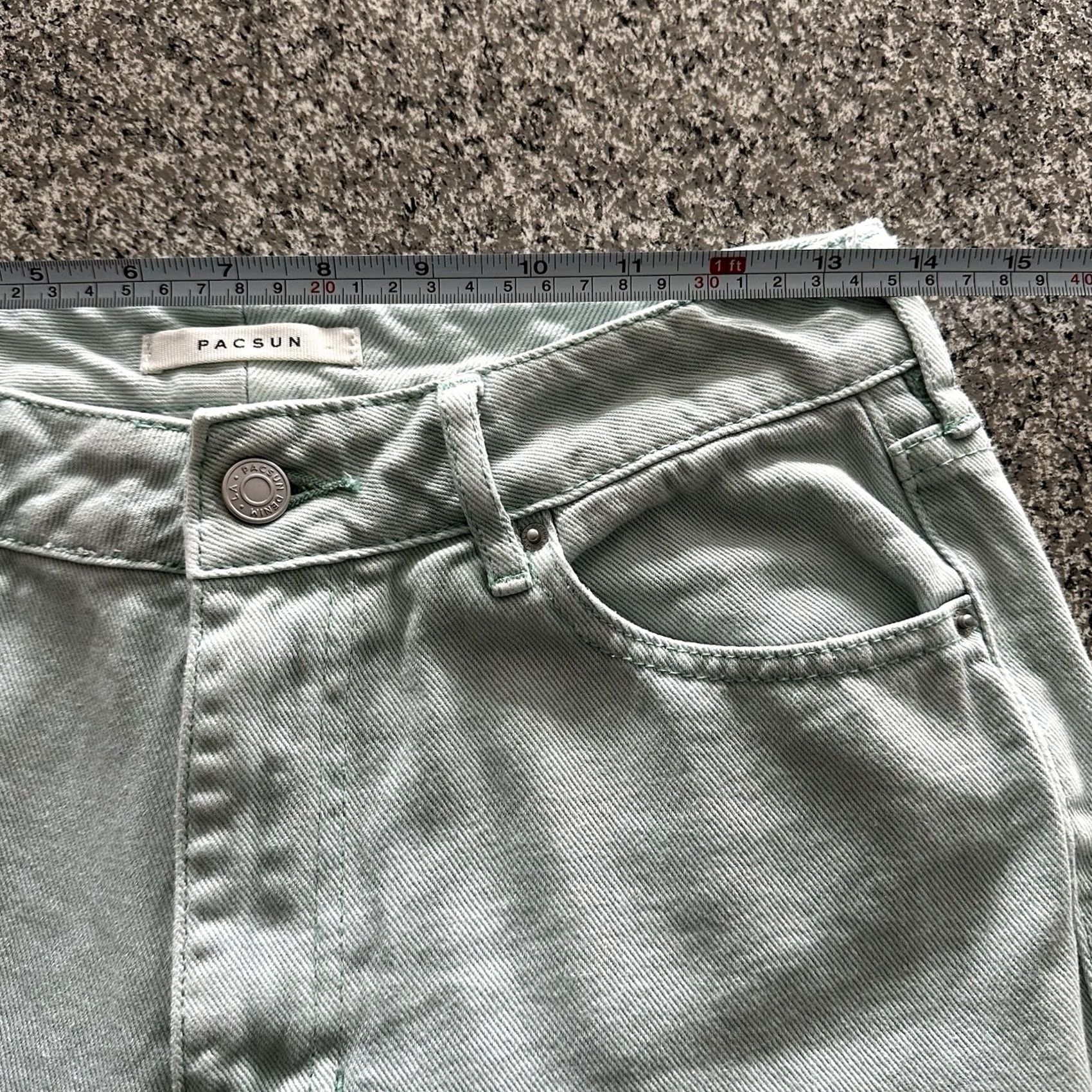 Pacsun Pacsun Jeans Women’s 26x28 High Rise Mom Mint Green Cotton Denim Relaxed Taper Size 26" / US 2 / IT 38 - 7 Thumbnail
