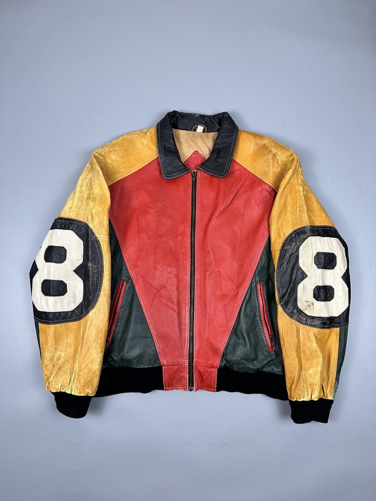 Vintage Distressed Vintage Howie & Son 8 Eight Ball Leather Jacket Size US M / EU 48-50 / 2 - 2 Thumbnail