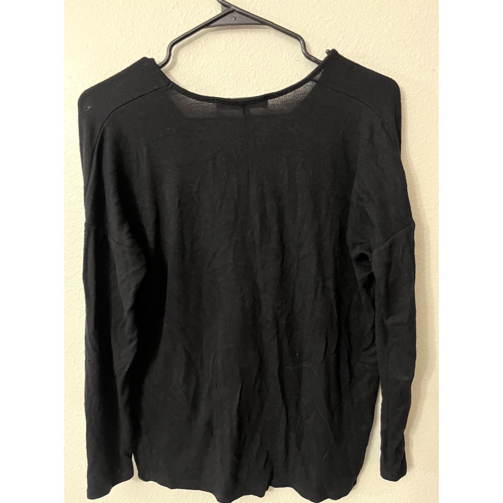 Loft Loft Shirt Women’s Long Sleeve Front Twist Knot Size XSP Black Size XS / US 0-2 / IT 36-38 - 3 Thumbnail