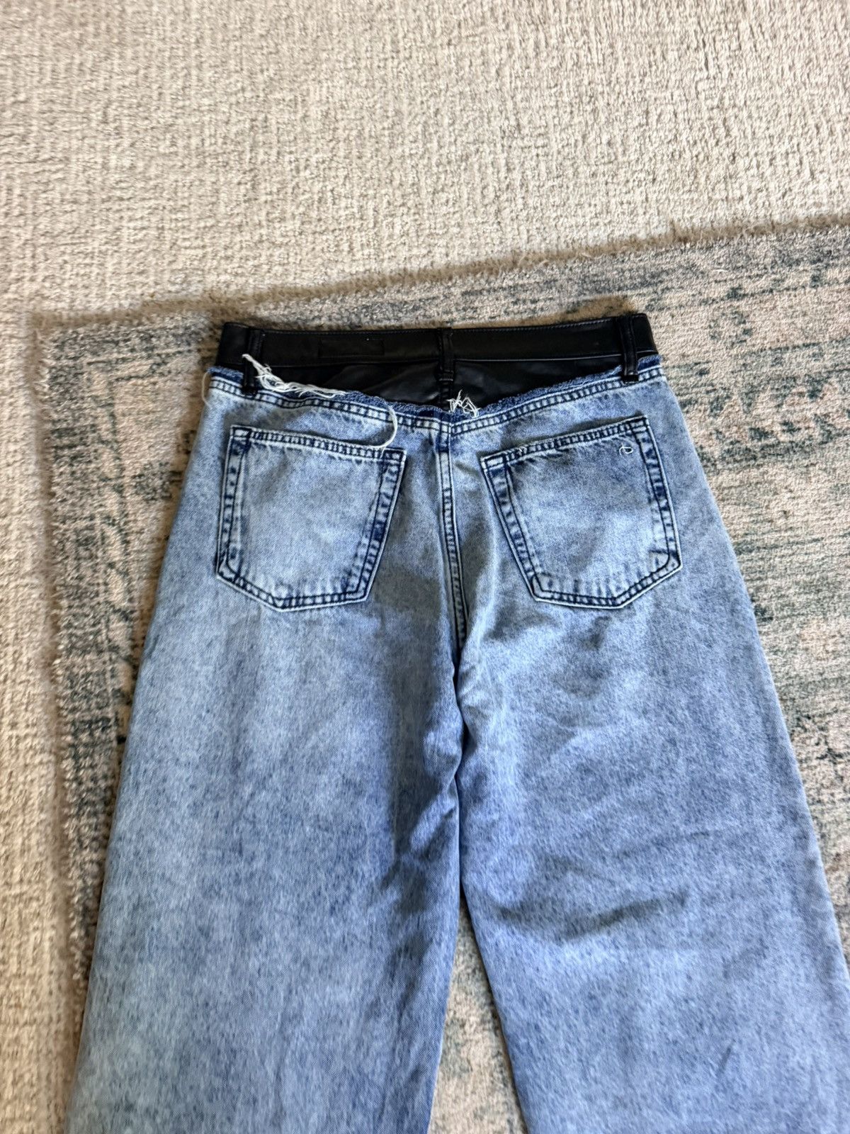 Rag & Bone Rag and Bone Shea faux leather wide leg mid rise jeans 28 Size 28" / US 6 / IT 42 - 14 Thumbnail