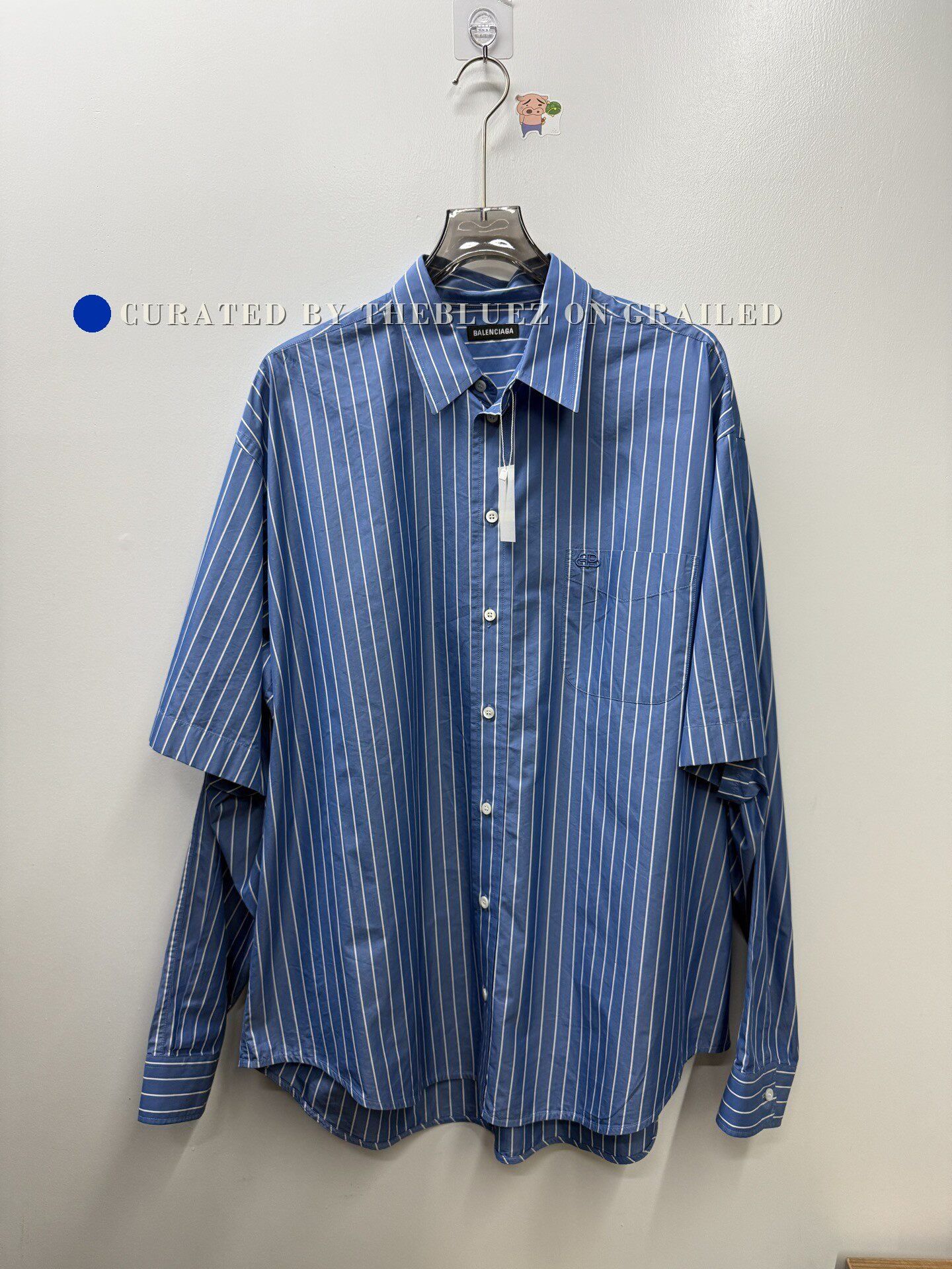 Balenciaga Balenciaga New Lock Button Striped Shirt Size US M / EU 48-50 / 2 - 1 Thumbnail