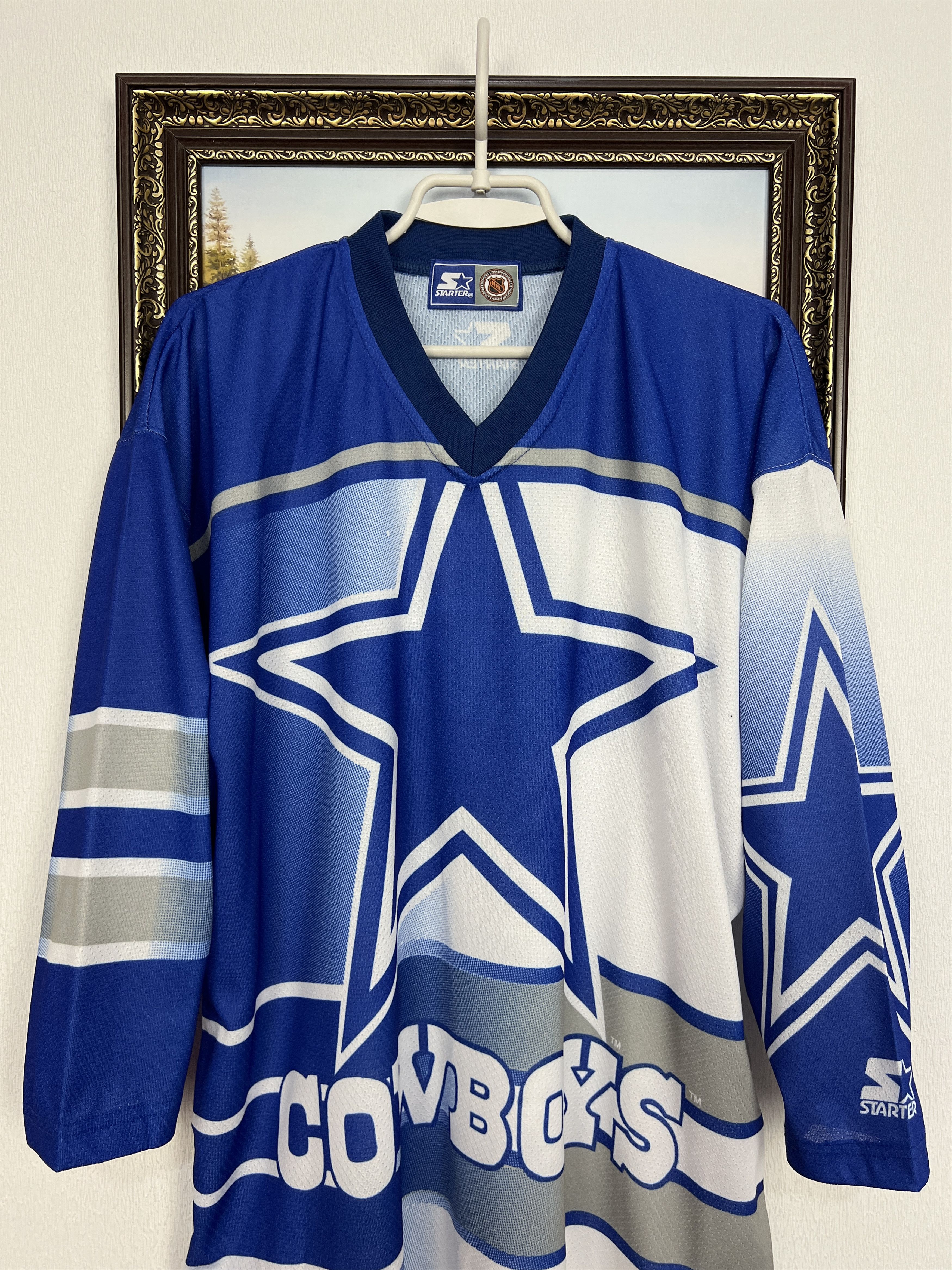 Starter Vintage Dallas Cowboys NFL Hockey Jersey Over Print Shirt Size US XL / EU 56 / 4 - 2 Thumbnail