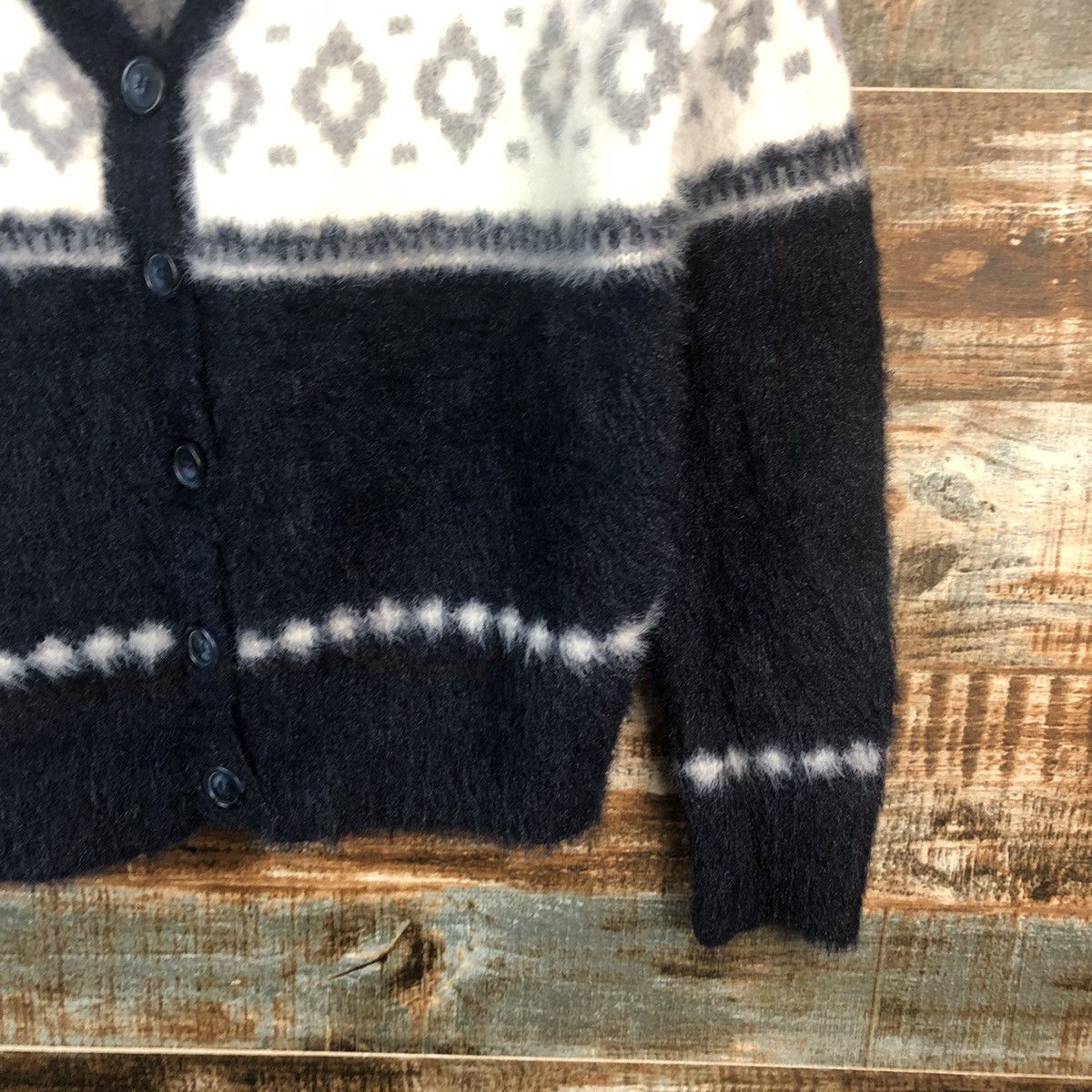 Japanese Brand DL Samansa Mos2 Black Cardigan Knitweaer #C398 Size M / US 6-8 / IT 42-44 - 8 Thumbnail