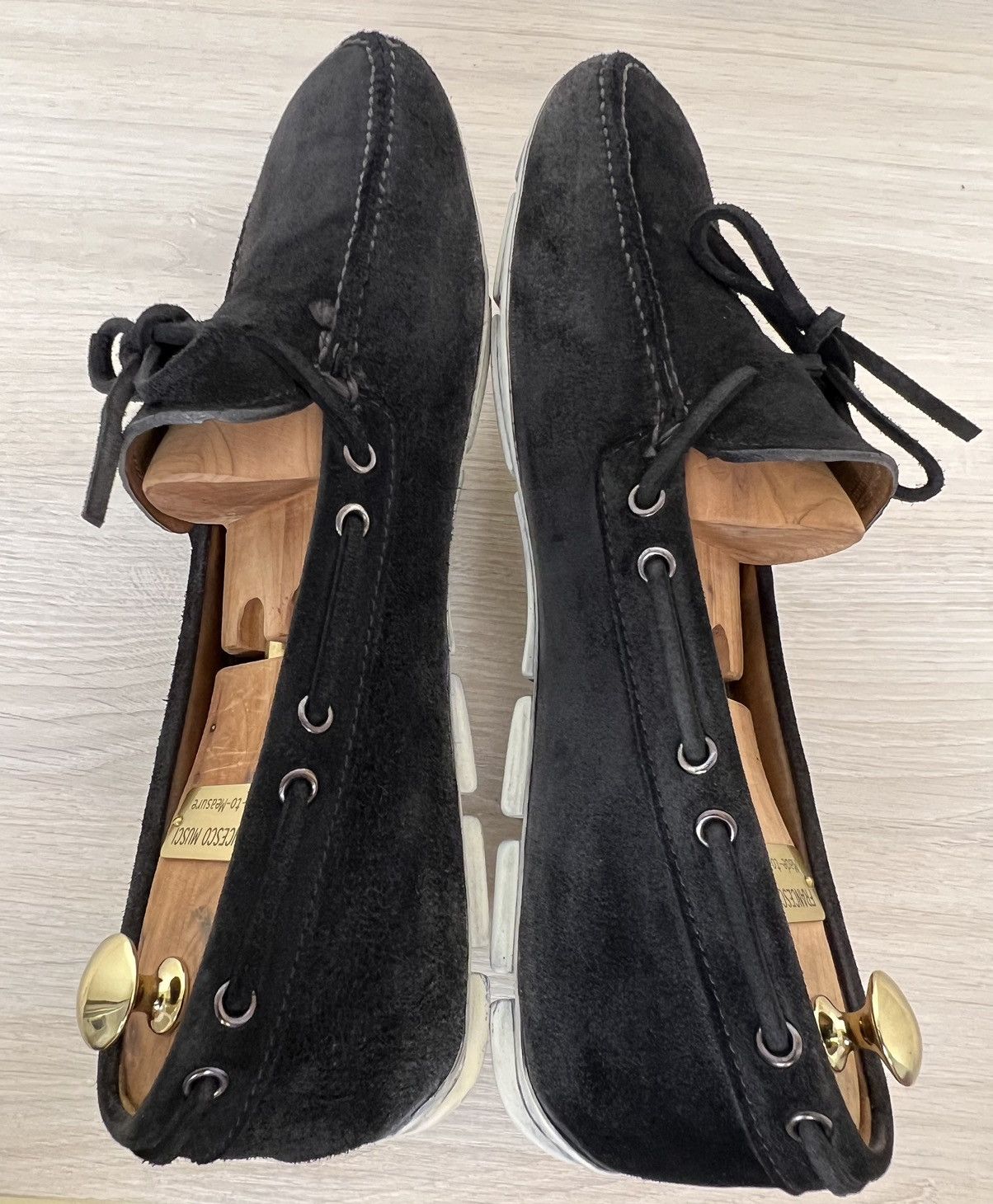 Prada Prada Black Suede Driving Loafers with Laces – Size 9,5 Size US 9.5 / EU 42-43 - 12 Thumbnail