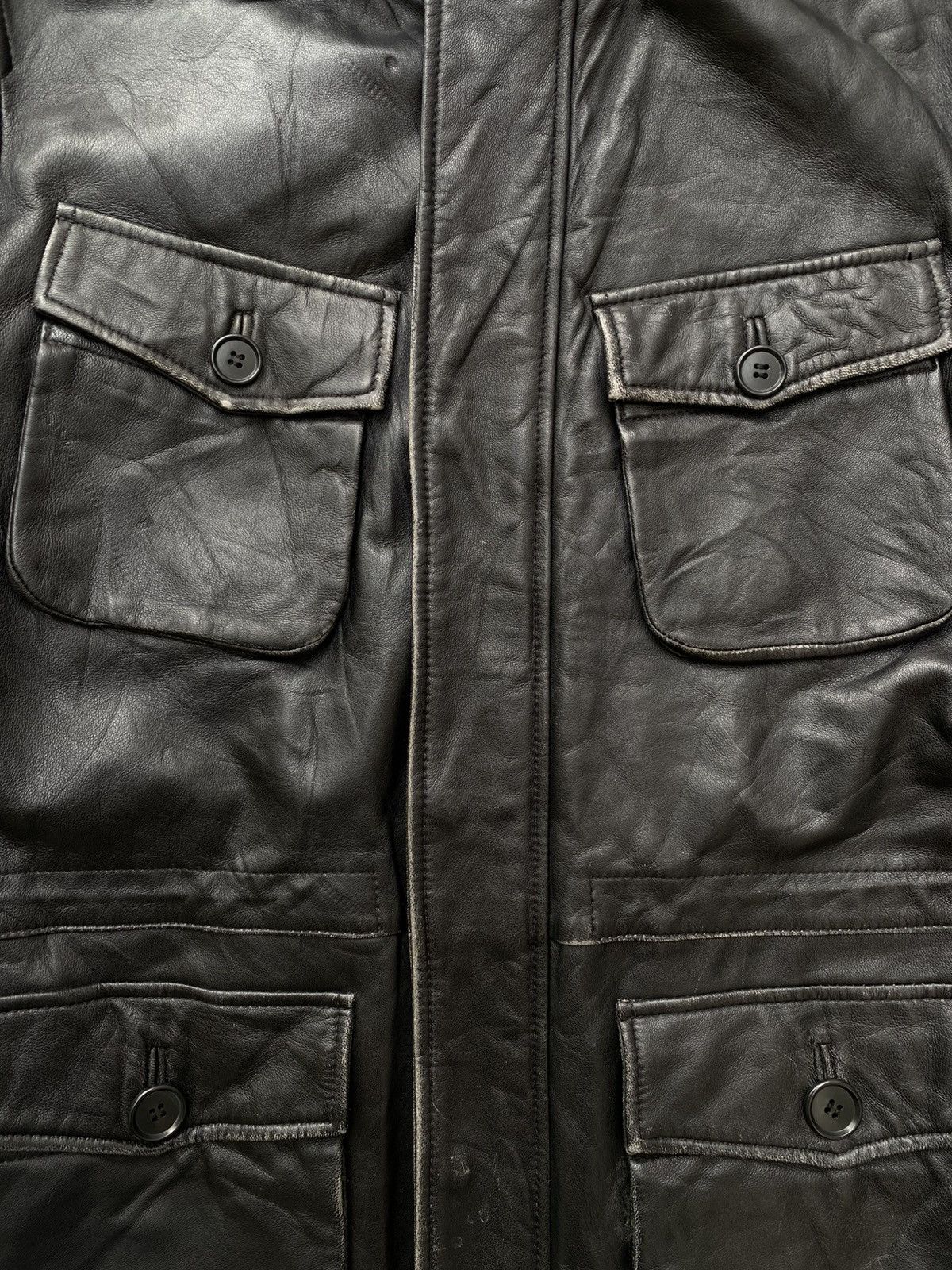 Japanese Brand 90s- Gotairiku- Onward Kashiyama- Utility Leather Jacket Size US M / EU 48-50 / 2 - 6 Thumbnail