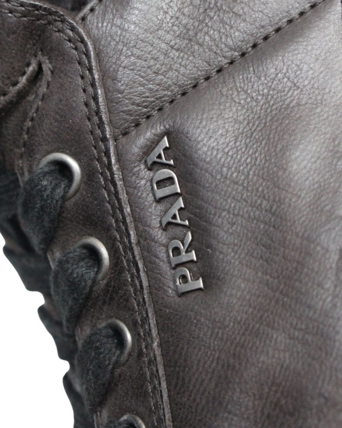 Prada 2000S PRADA SPORT BROWN LEATHER HIGH-TOP SNEAKERS Size US 9 / EU 42 - 6 Thumbnail