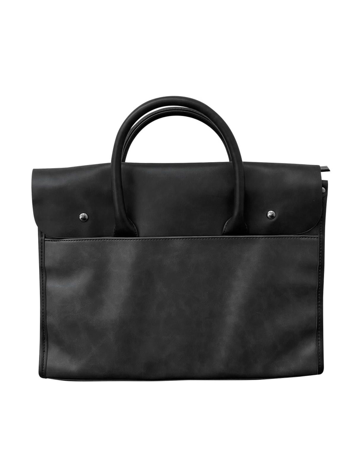 Sleek Black Leather Briefcase - Stylish & Durable