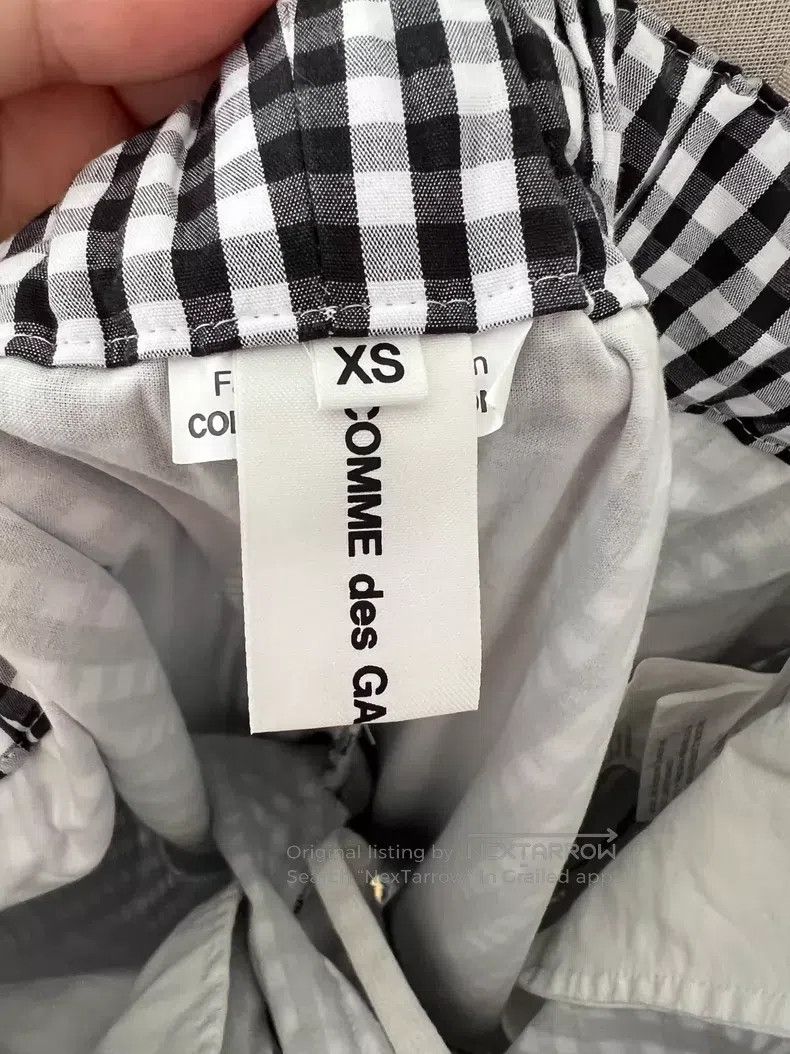 Comme des Garcons Comme Des Garcons size XS Cotton check casual pants, black Size 23" - 3 Thumbnail