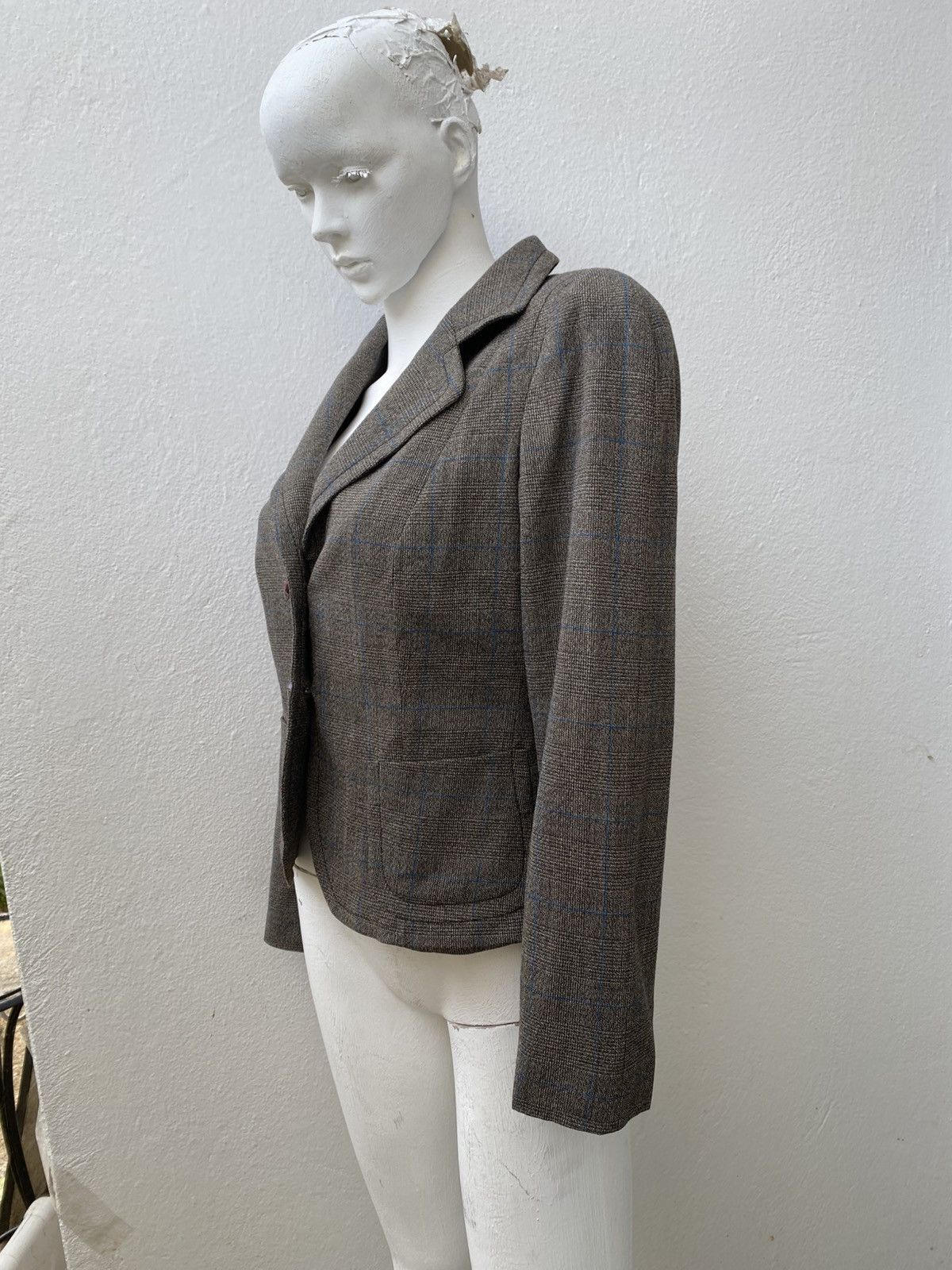 Max Mara Max Mara Blazer Wool Brown Check Jacket Size 42 circa 2010 Size L / US 10 / IT 46 - 6 Thumbnail