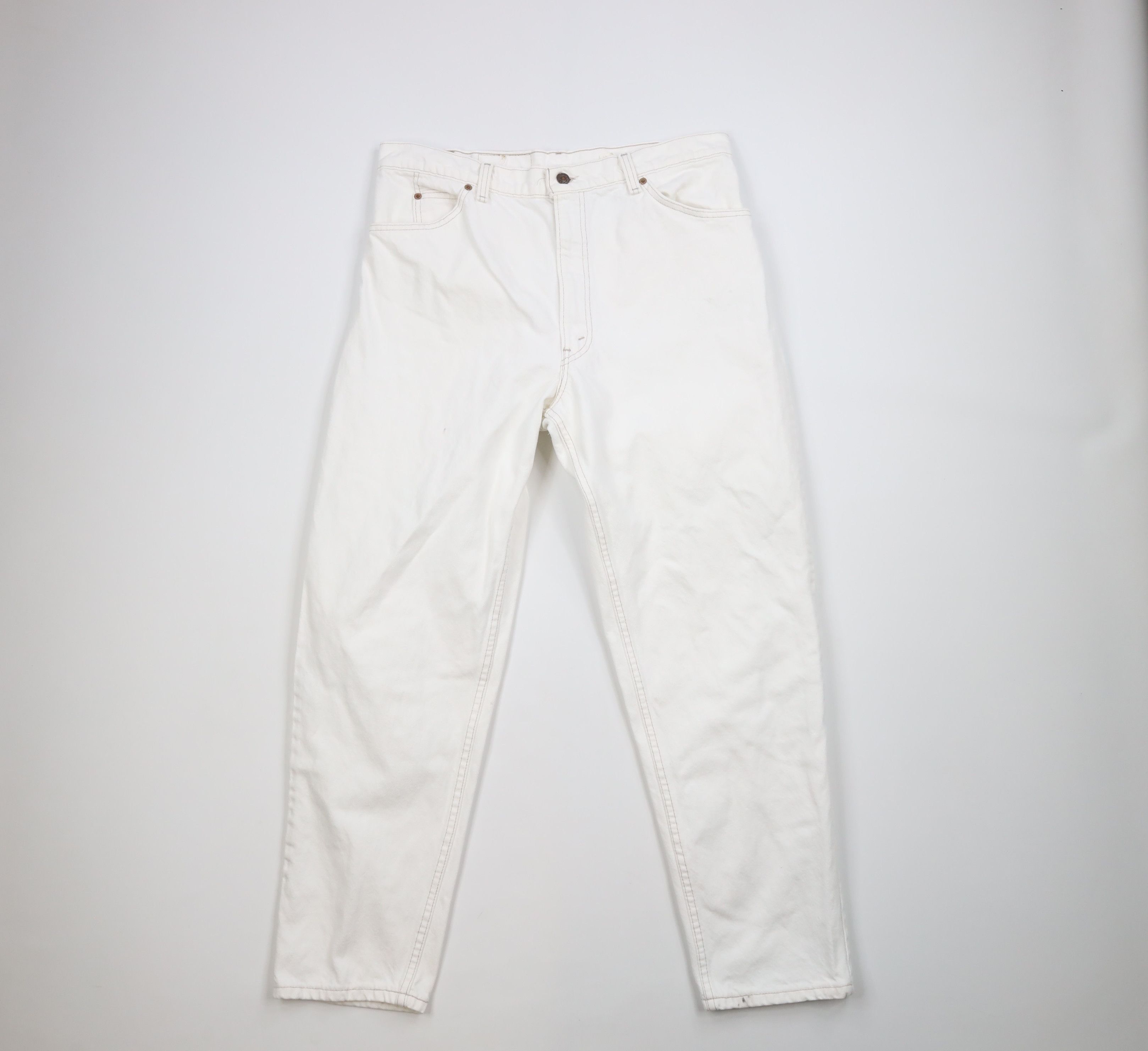 Vintage 90s Levis 550 Orange Tab Fit Tapered Leg Jeans White