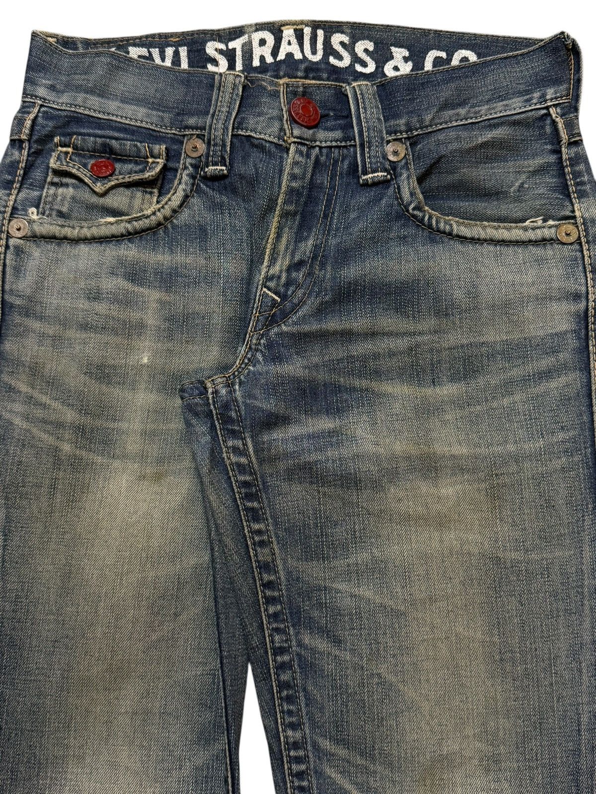 Levi's Vintage 90s Levis 502 Blue Mud Wash Whiskers Straight Leg Size US 30 / EU 46 - 3 Thumbnail
