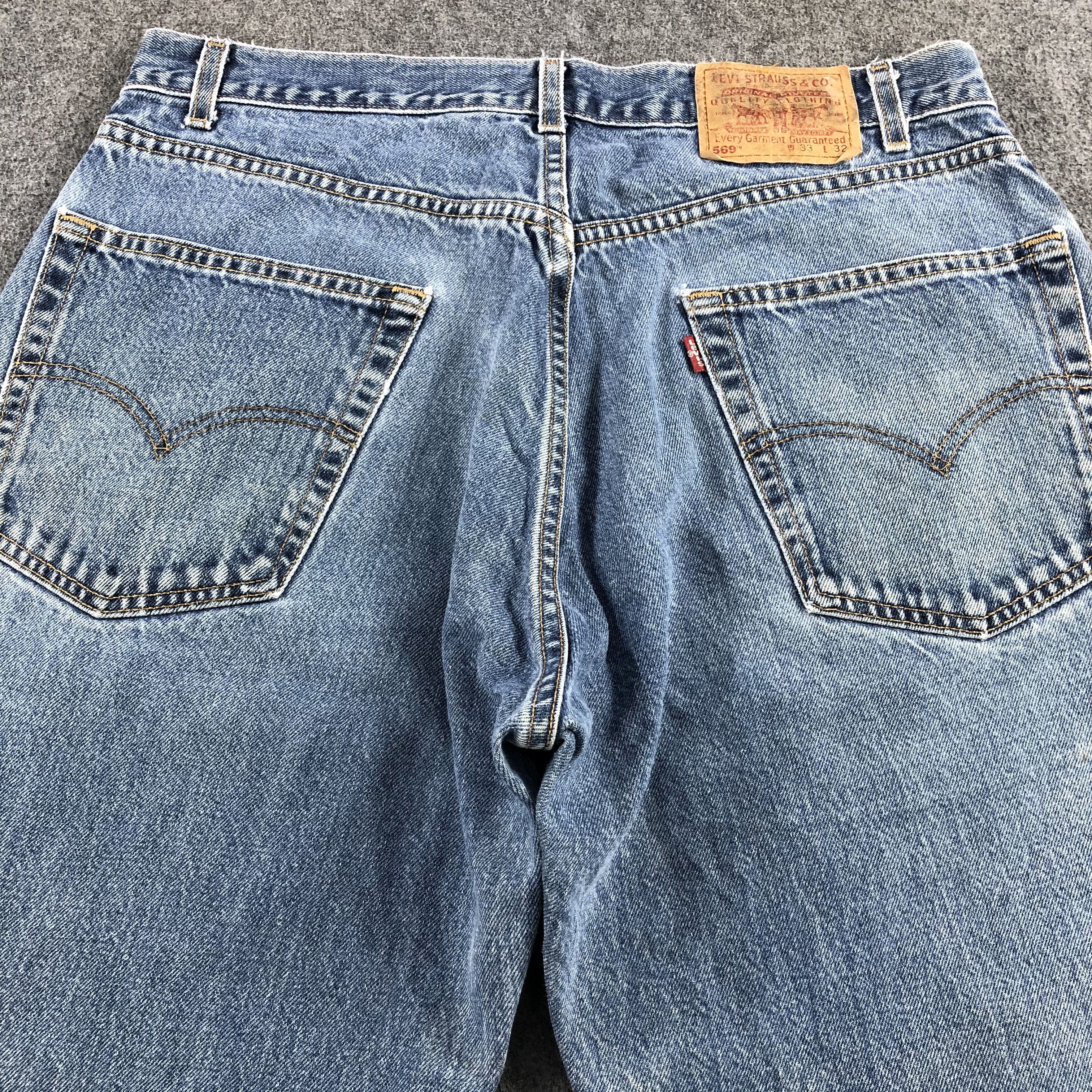 Levi's Vintage 90s Blue Wash Levis 569 Jeans-J2156 Size US 35 - 4 Thumbnail