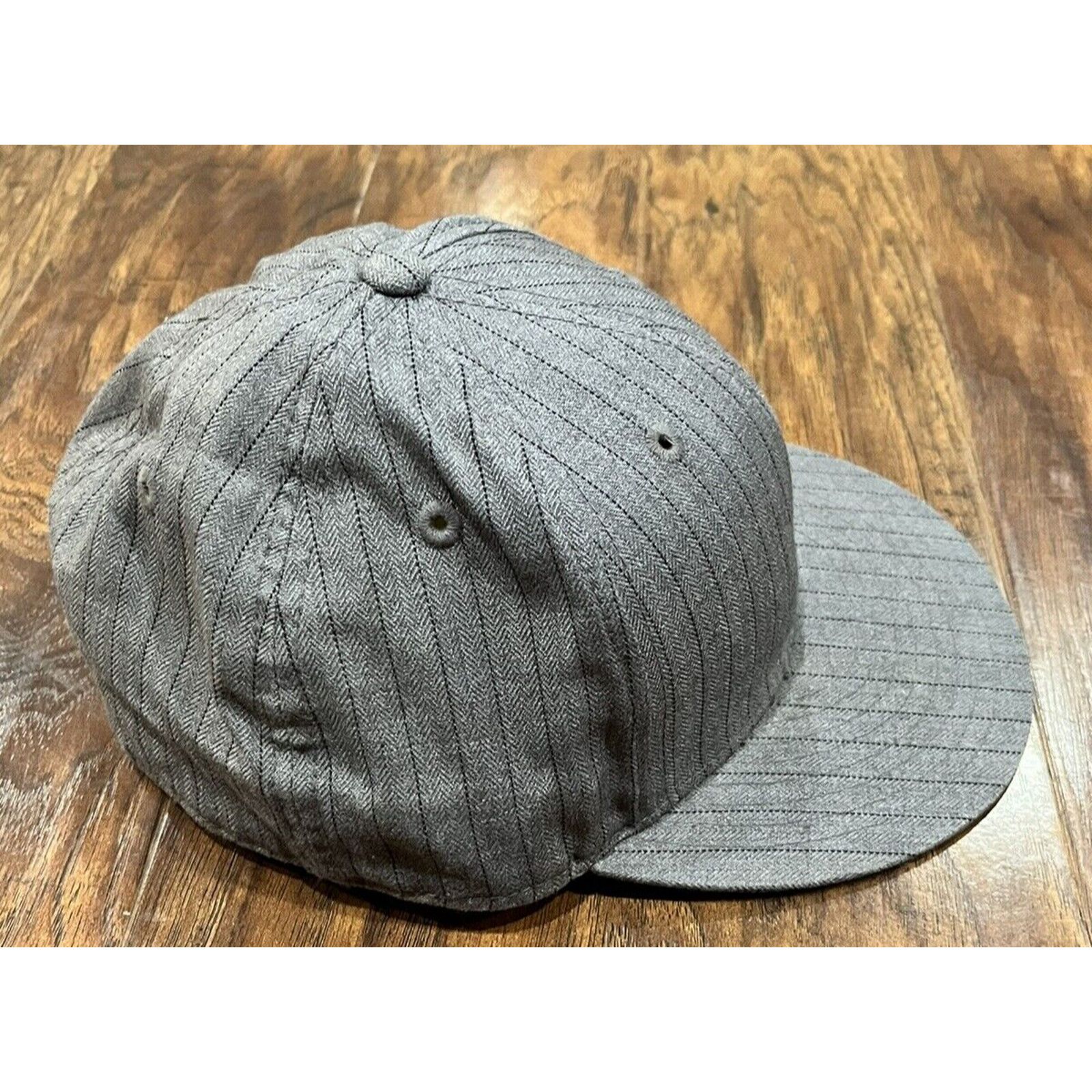 Lids Gray Black Pinstripe Lids Ball Cap Hat Fitted 7 5/8 Classic Size ONE SIZE - 5 Thumbnail