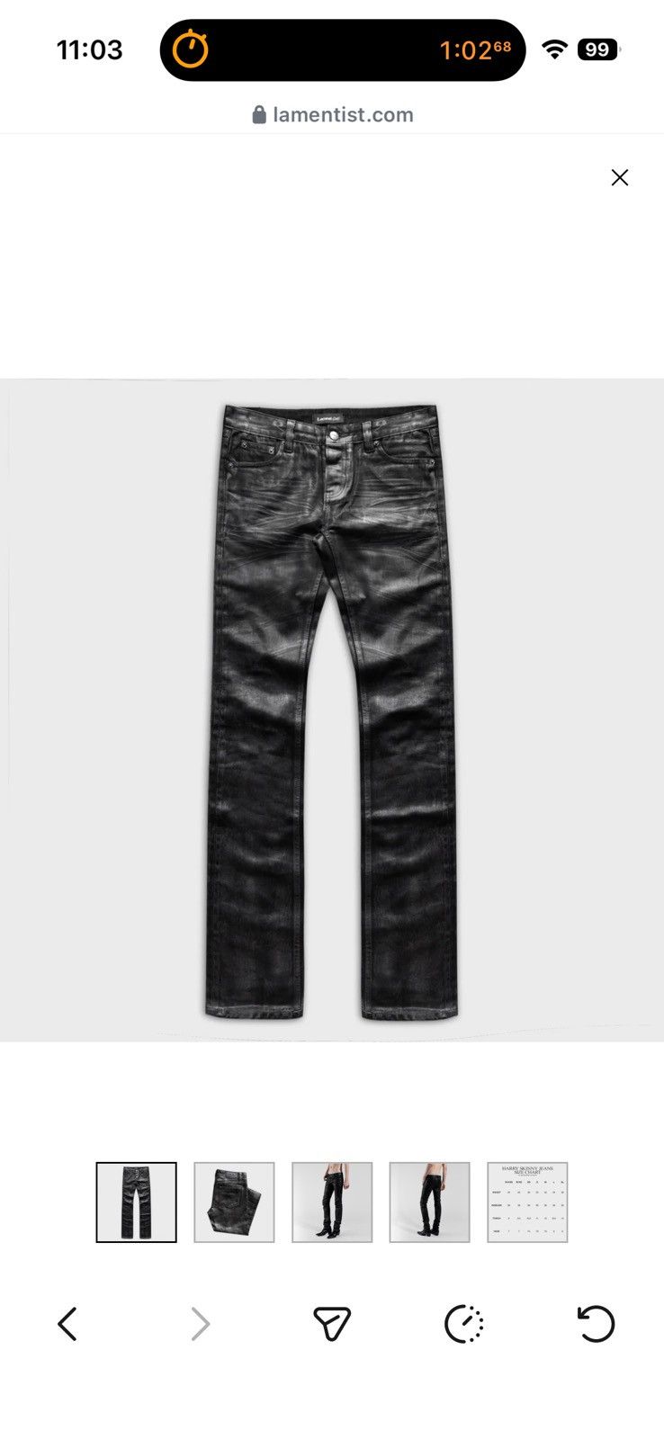 Other Lamentist waxed skinny bootcut denim | Grailed