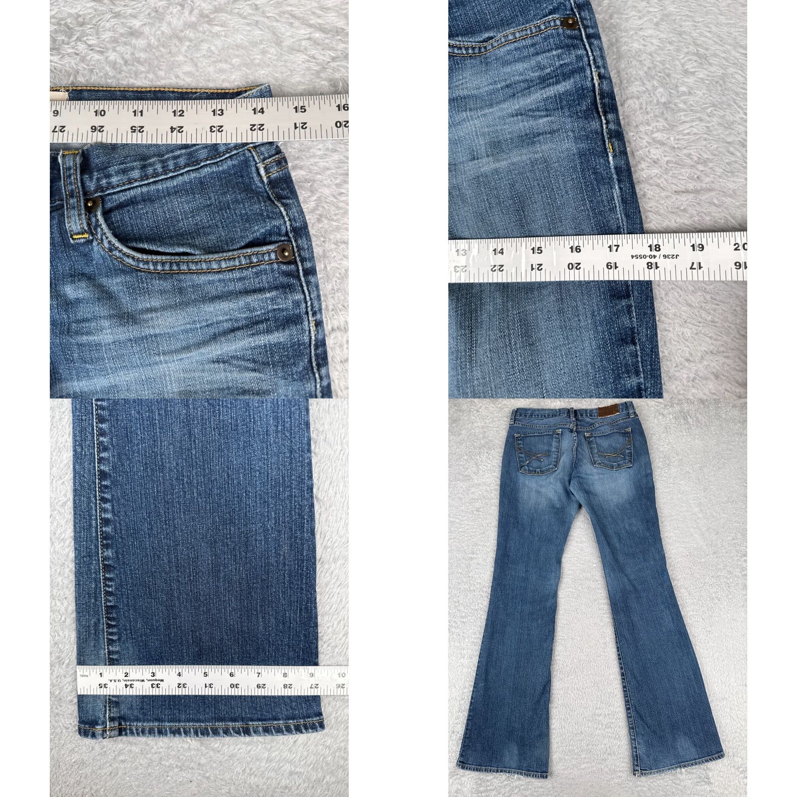 Vintage New York & Company Jeans Womens 4 Blue Denim Premium Flare Cotton Blend 28x33 Size 27" / US 4 / IT 40 - 9 Thumbnail