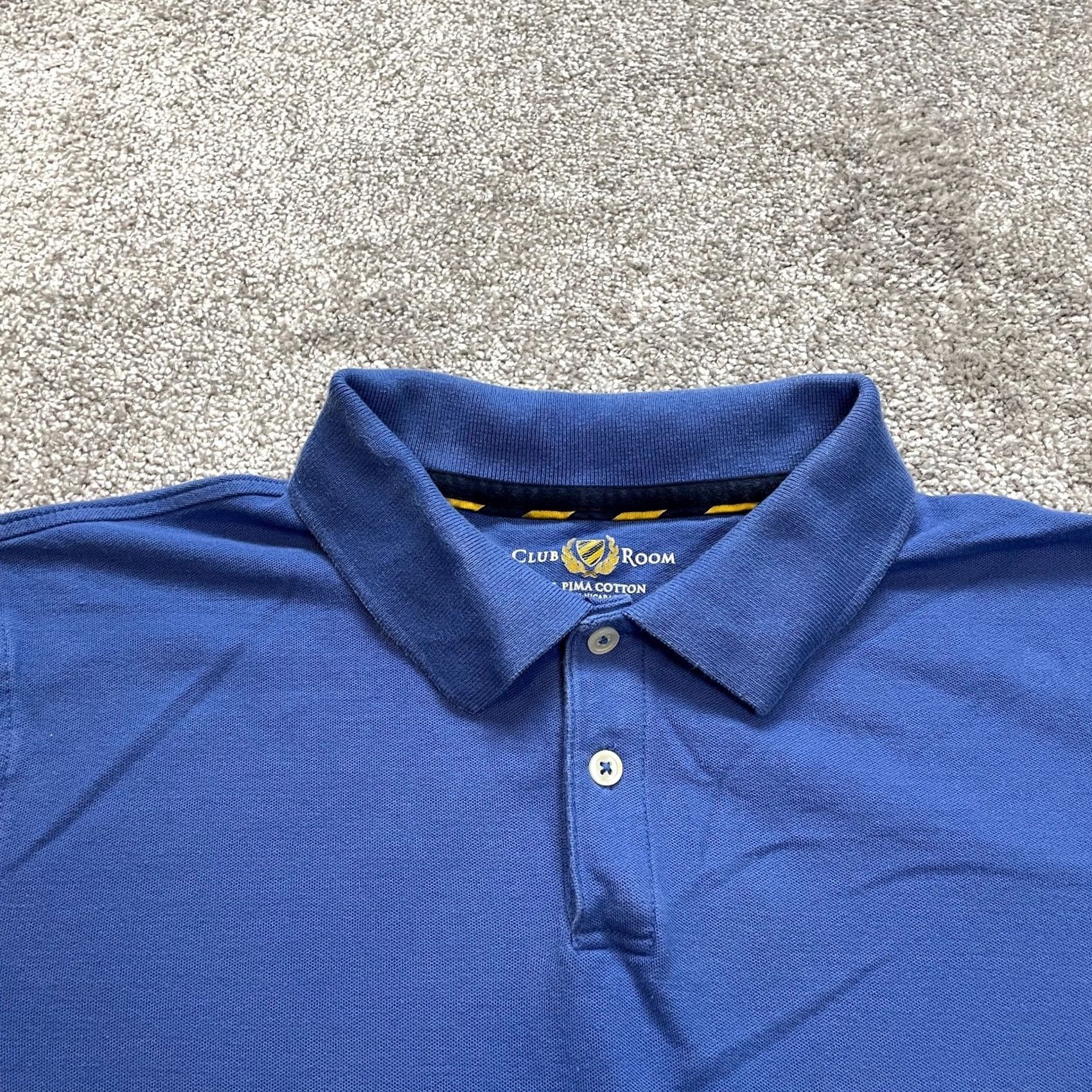 Club Room VINTAGE Club Room Polo shirt Mens L Blue 100% Pima Cotton Preppy Golf Rugby Collar Size US L / EU 52-54 / 3 - 2 Thumbnail