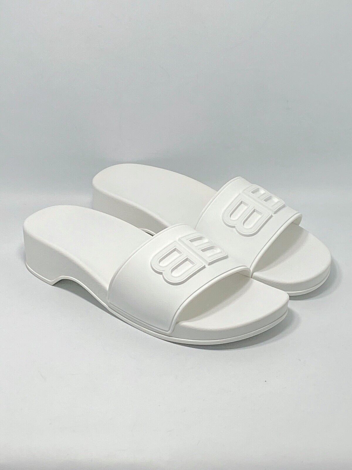 image of Balenciaga Pool Clog Bb Slide Sanadals In White, Women's (Size 5)