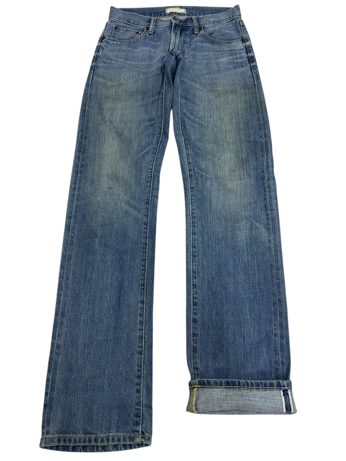 Japanese Brand × Kaihara Denim × Self Edge 90s Vintage Kaihara Uniqlo Selvedge Blue Washed Jeans Size US 28 / EU 44 - 1 Thumbnail
