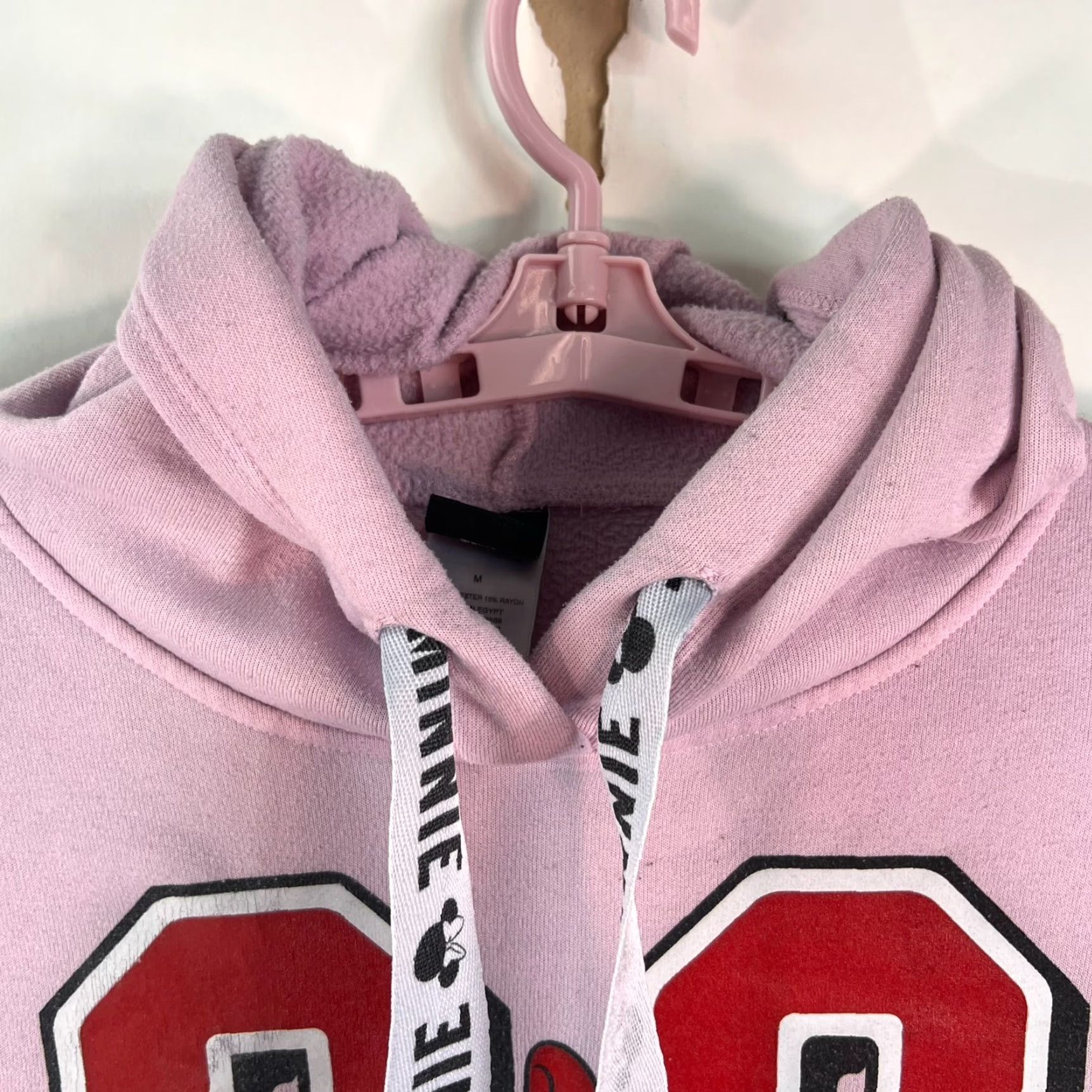 Disney VINTAGE Minnie Mouse Crop Top Hoodie Womens Size M Pink #28 Graphic Size M / US 6-8 / IT 42-44 - 3 Thumbnail