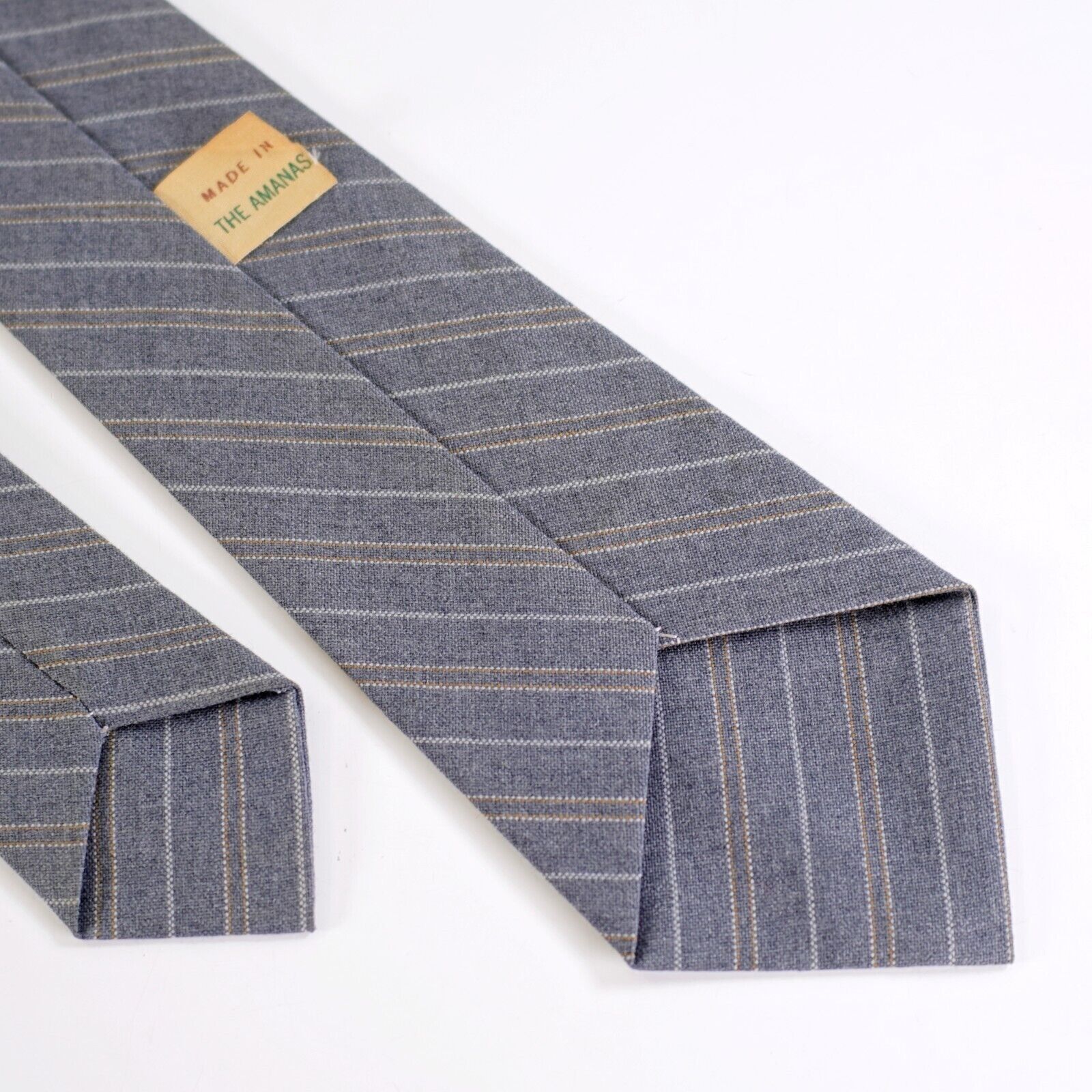 Vintage Unbranded Gray W/ Brown Gray Striped Woven Short Polyester B Size ONE SIZE - 4 Thumbnail