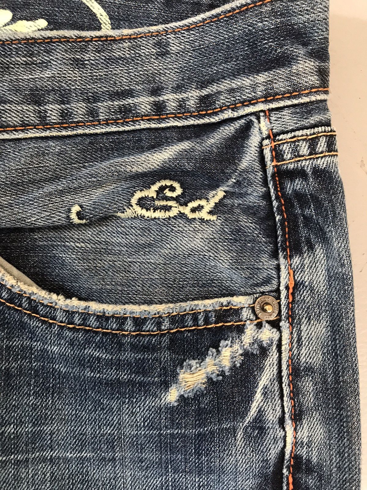 Ed Hardy × Vintage Vintage Ed hardy printed denim Size US 33 - 8 Thumbnail
