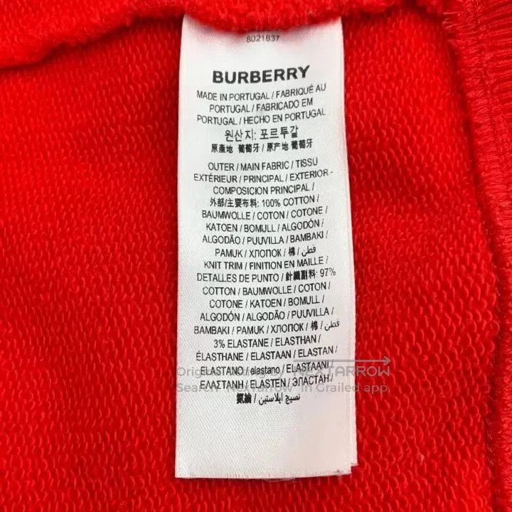 Burberry Burberry Red Logo Embroidered Sweatshirt M. Size US M / EU 48-50 / 2 - 6 Thumbnail