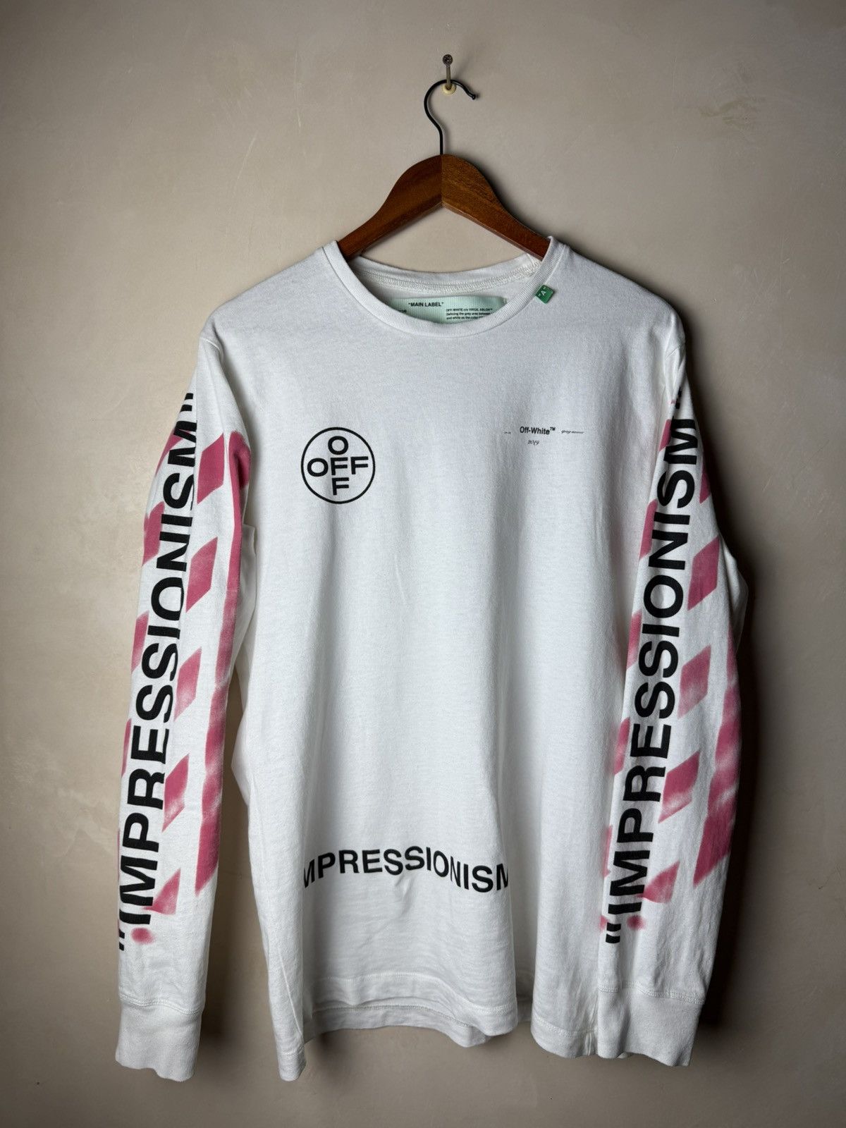 Off White Impressionism Diag Stencil Long Sleeve T-Shirt