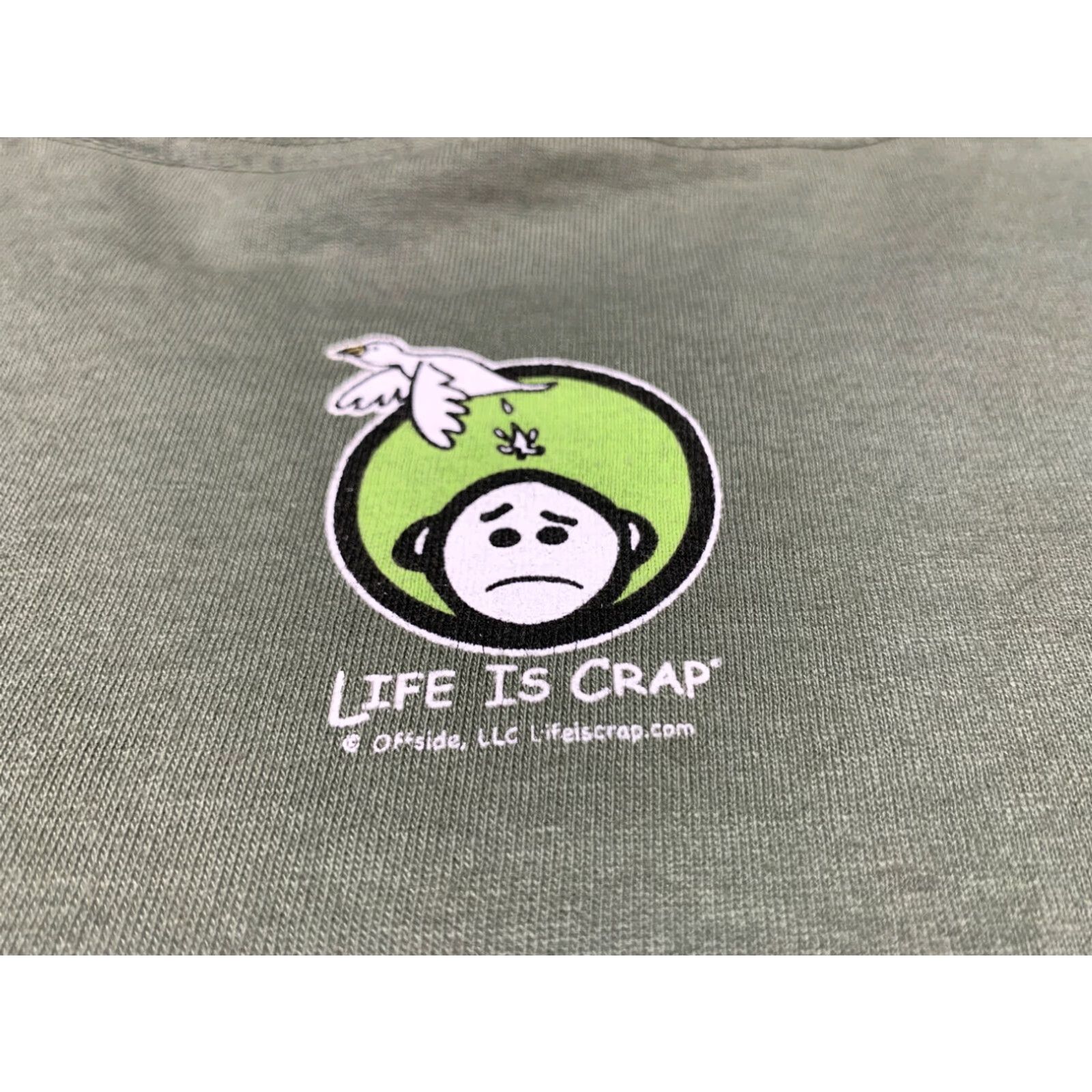 Olive Life is Crap T-Shirt Mens Large Olive Green Crew Neck Size US L / EU 52-54 / 3 - 6 Thumbnail