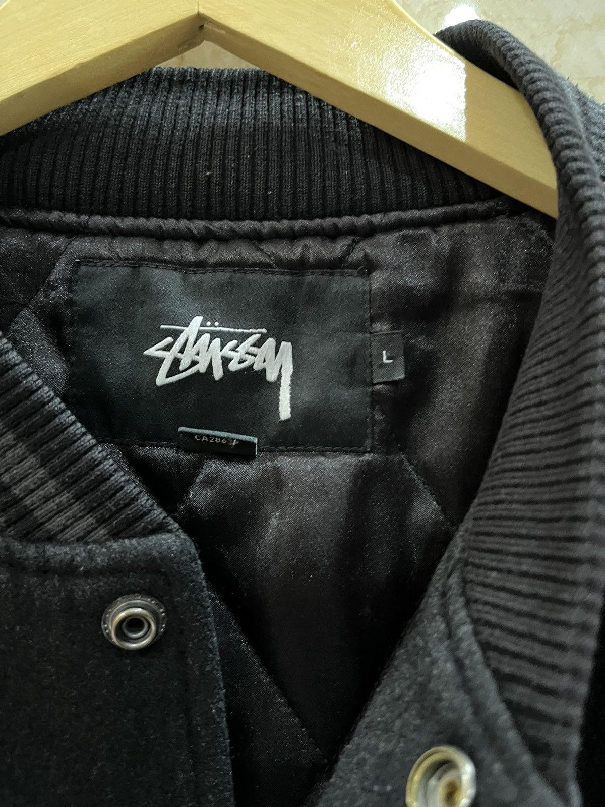 Stussy Stussy Two Tone Wool Varsity Jacket Big Logo Size US L / EU 52-54 / 3 - 8 Thumbnail