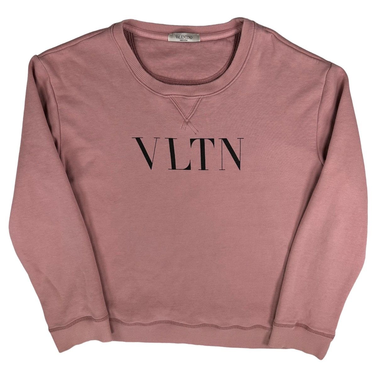 image of Valentino Size XL Sweatshirt Pink Vltn Logo Round Neck Pull, Men's