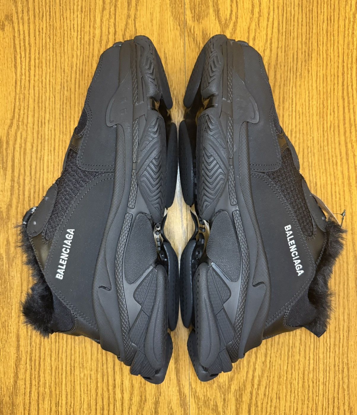 Balenciaga Balenciaga Triple S Faux Fur (Black) Size US 13 / EU 46 - 3 Thumbnail