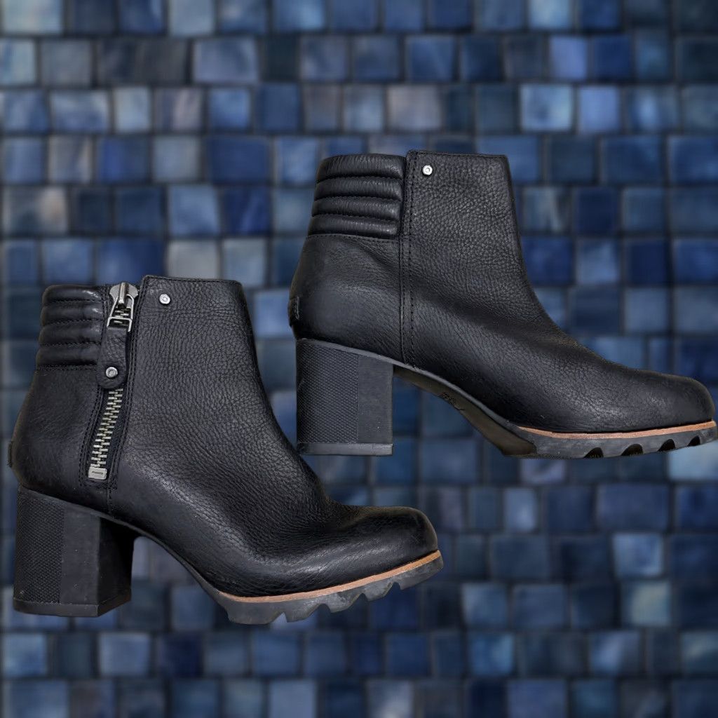 SOREL Sorel Danica Womens Heeled Ankle Boots Size 9 Leather Black NL2547-010 Size US 7 / IT 37 - 1 Thumbnail