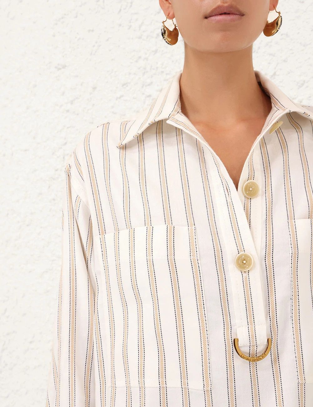 Zimmermann oc11z0226 Illuminate Striped Shirt In Multicolor Size M / US 6-8 / IT 42-44 - 3 Thumbnail