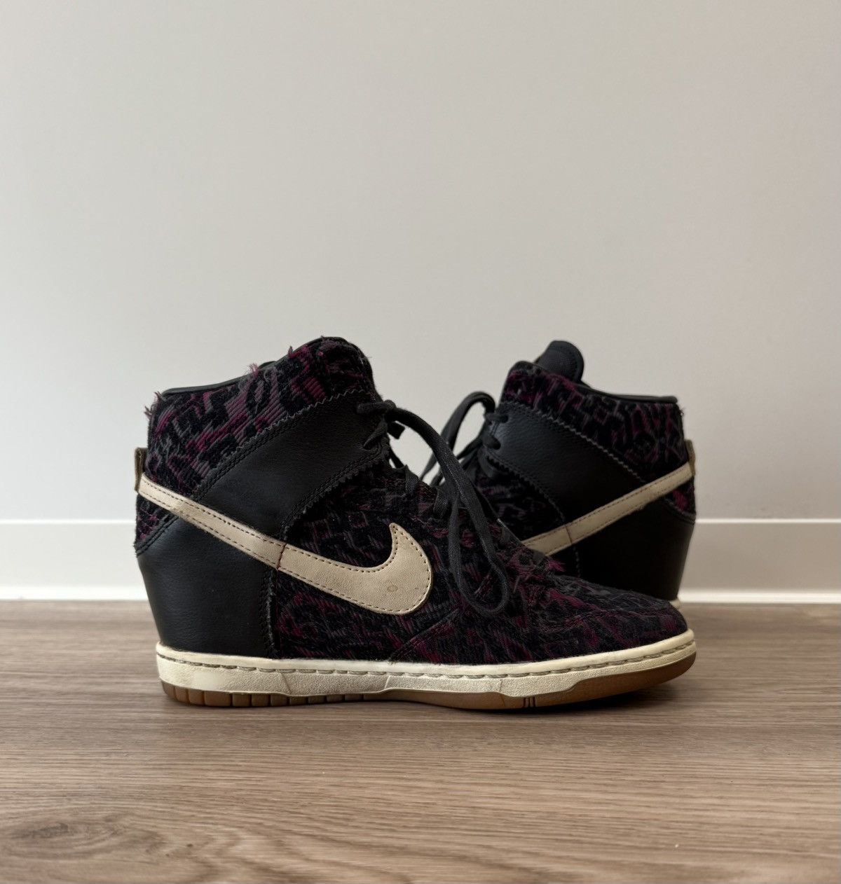 Nike Nike Dunk Sky Hi Black Purple Tribal Hidden Wedge Sneakers Size US 8.5 / IT 38.5 - 5 Thumbnail