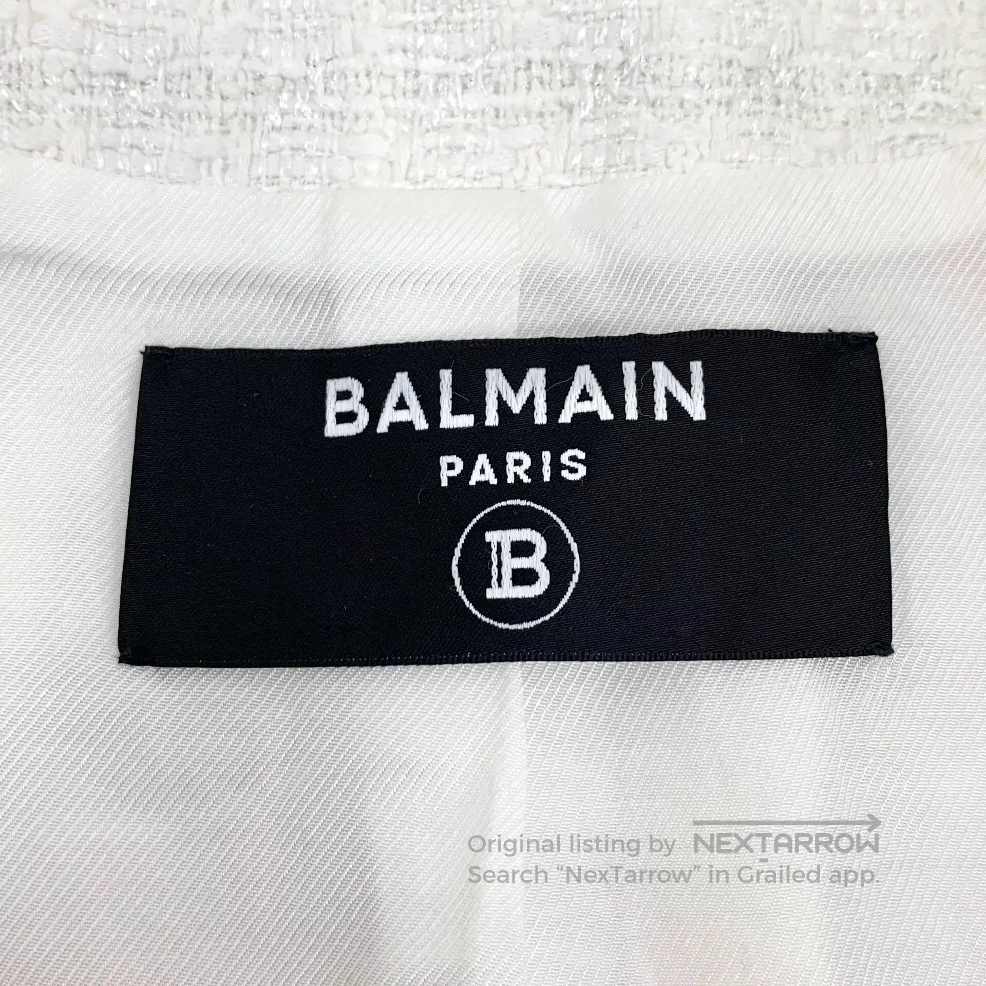 Balmain Balmain White Woven Short Coat. Size M / US 6-8 / IT 42-44 - 5 Thumbnail