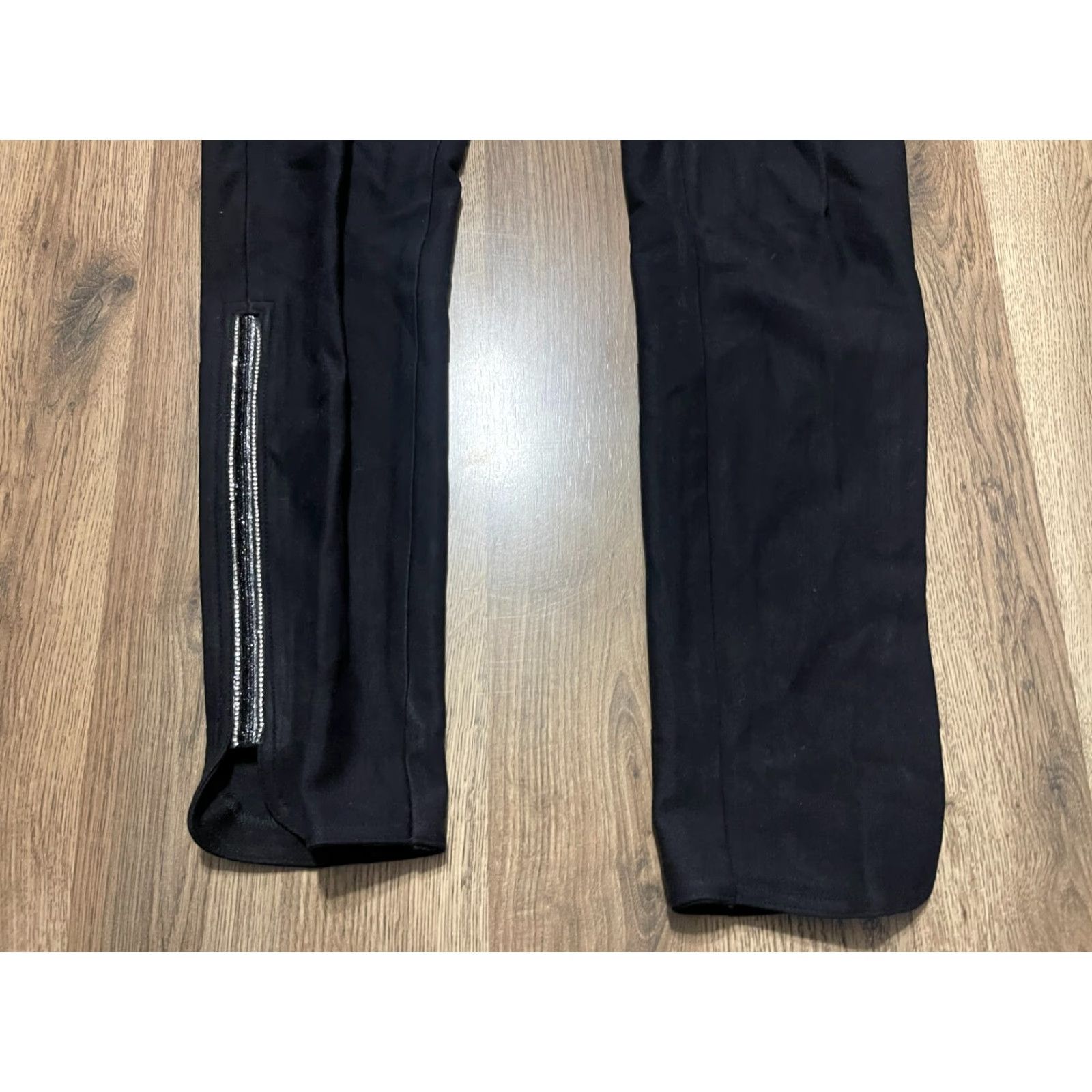 Vintage Ethyl Pants Women's 12 Black Pull On Beads Ankle Size 34" / US 12 / IT 48 - 3 Thumbnail