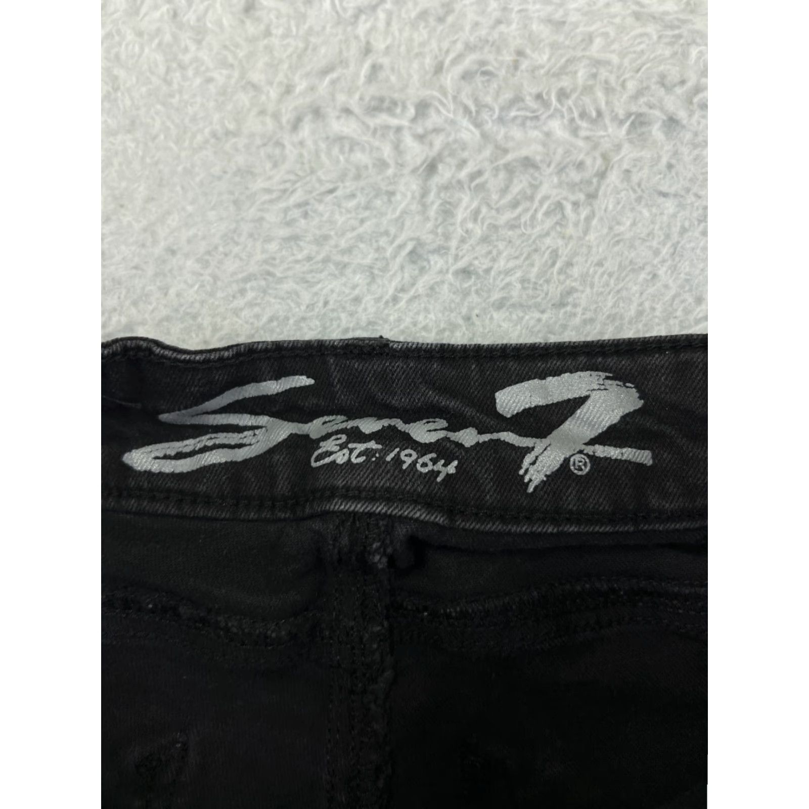 Vintage Seven7 Jeans Womens Black Denim Skinny Mid Rise 4 Size 27" / US 4 / IT 40 - 5 Thumbnail