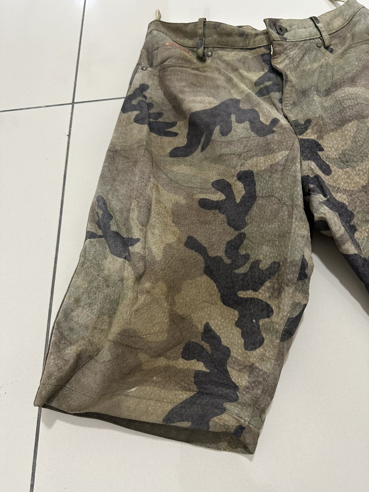 Harley Davidson Vintage Harley Davidson Short Pant Camouflage Leather Design Size US 30 / EU 46 - 4 Thumbnail